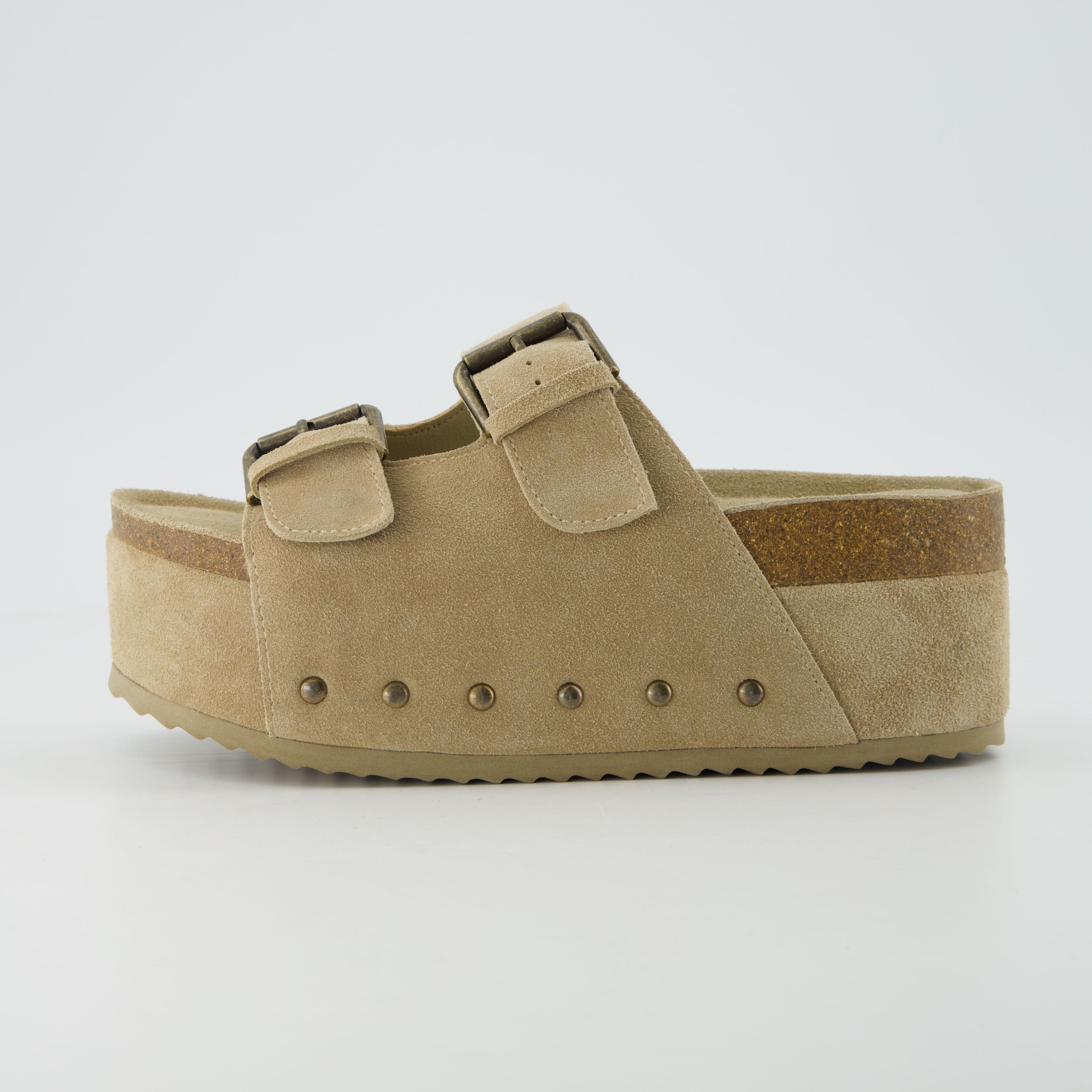 Cushionaire Women s Guru Platform Cork Footbed Sandal