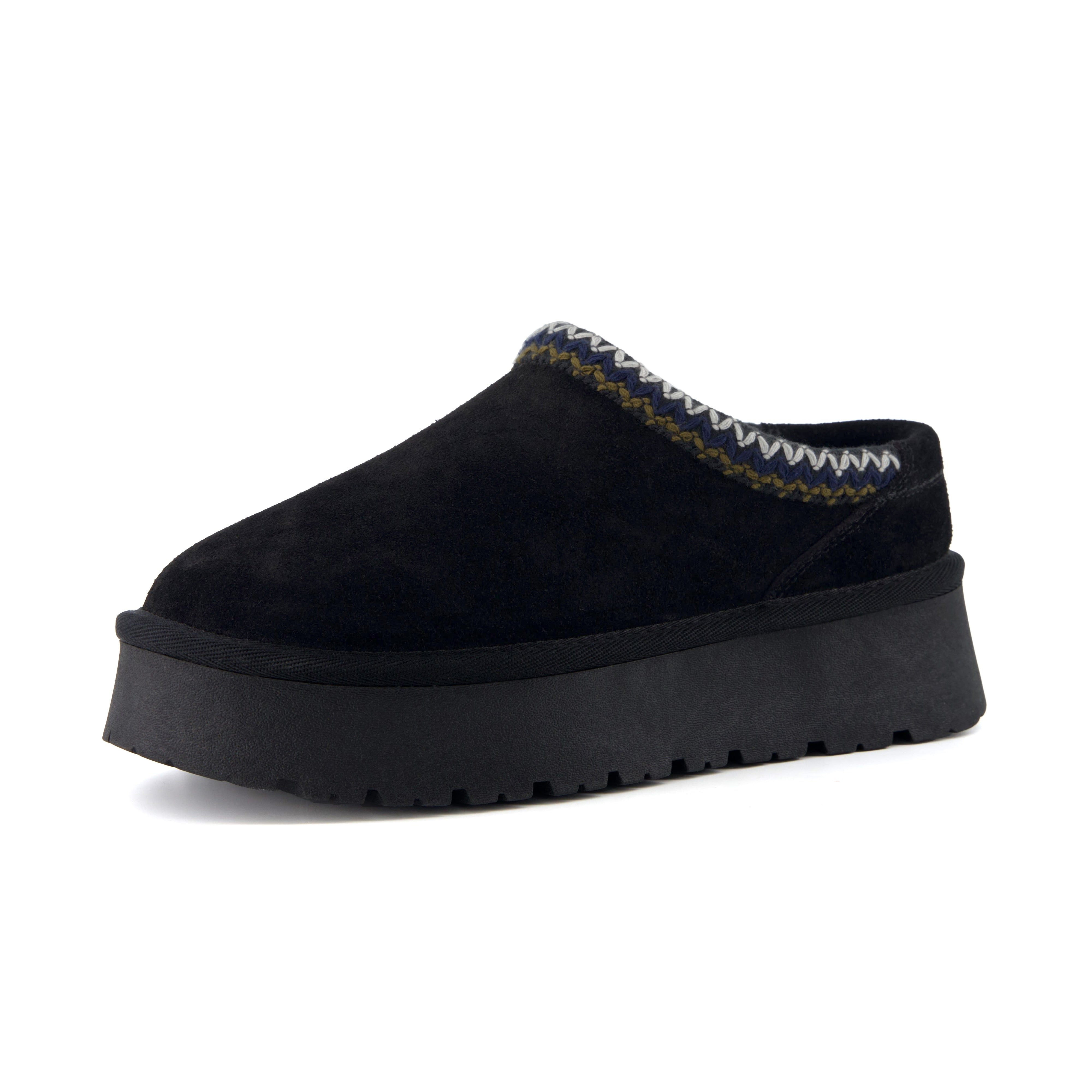 Kabuki Cozy Platform Slippers Black