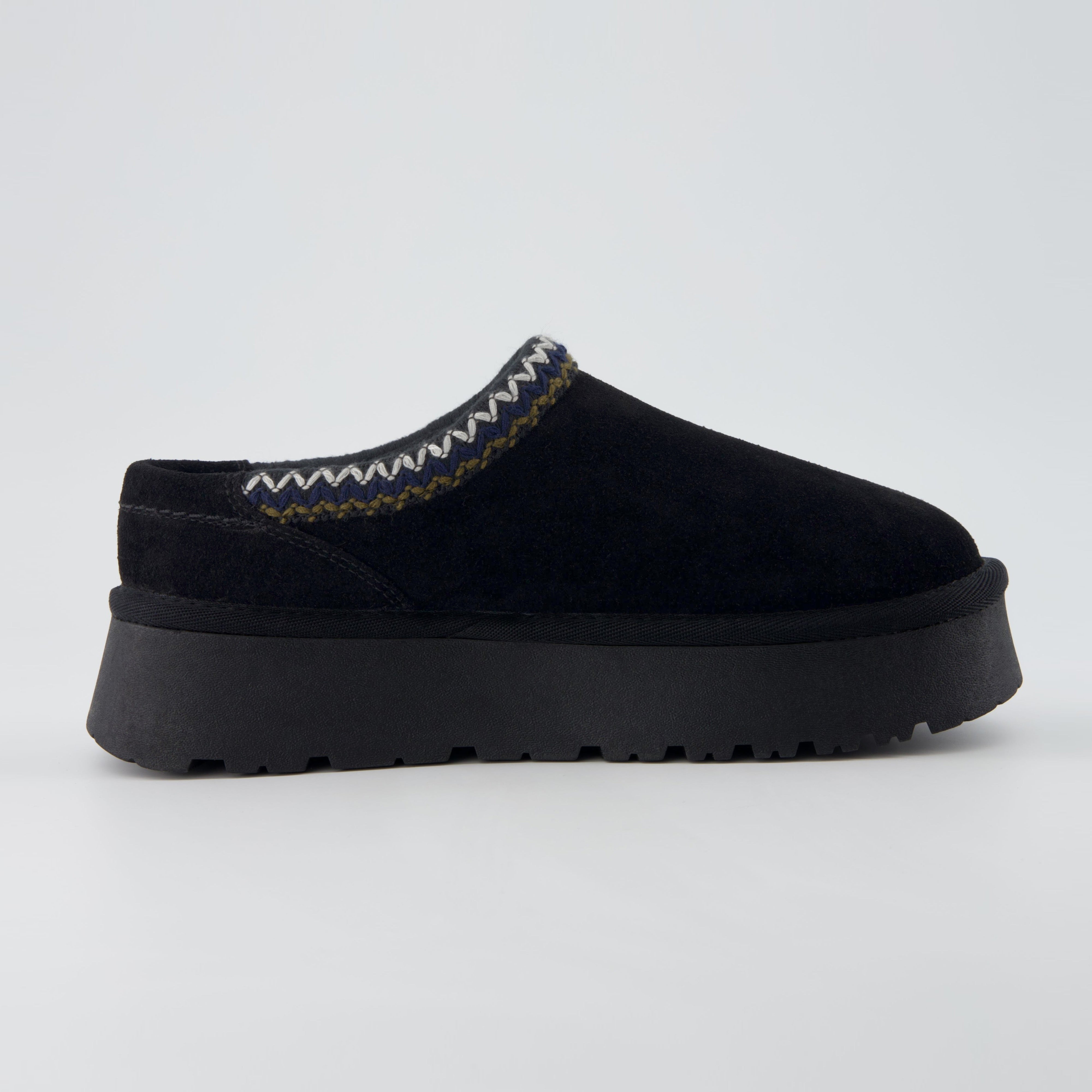 Kabuki Cozy Platform Slippers Black