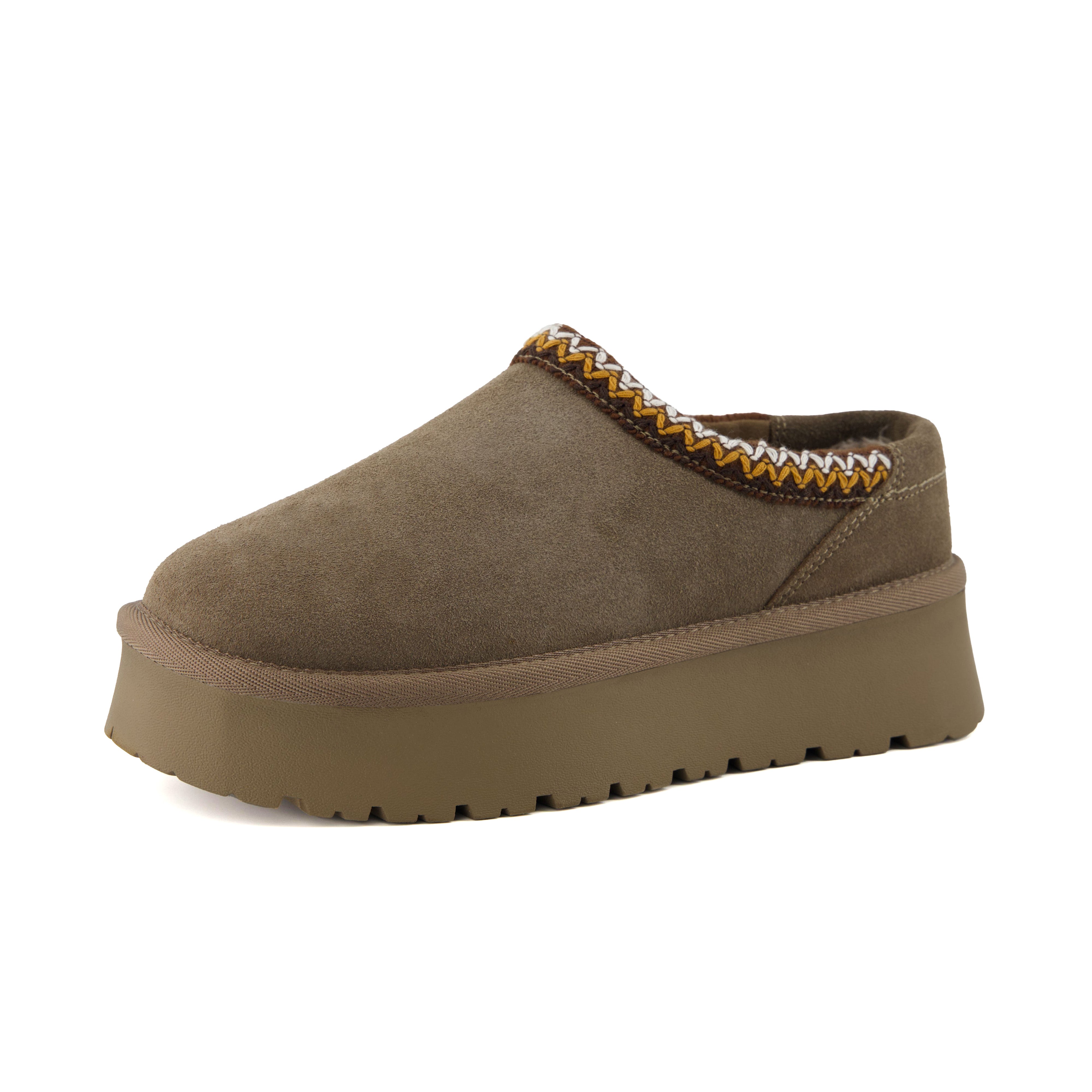 Kabuki Cozy Platform Slippers Taupe