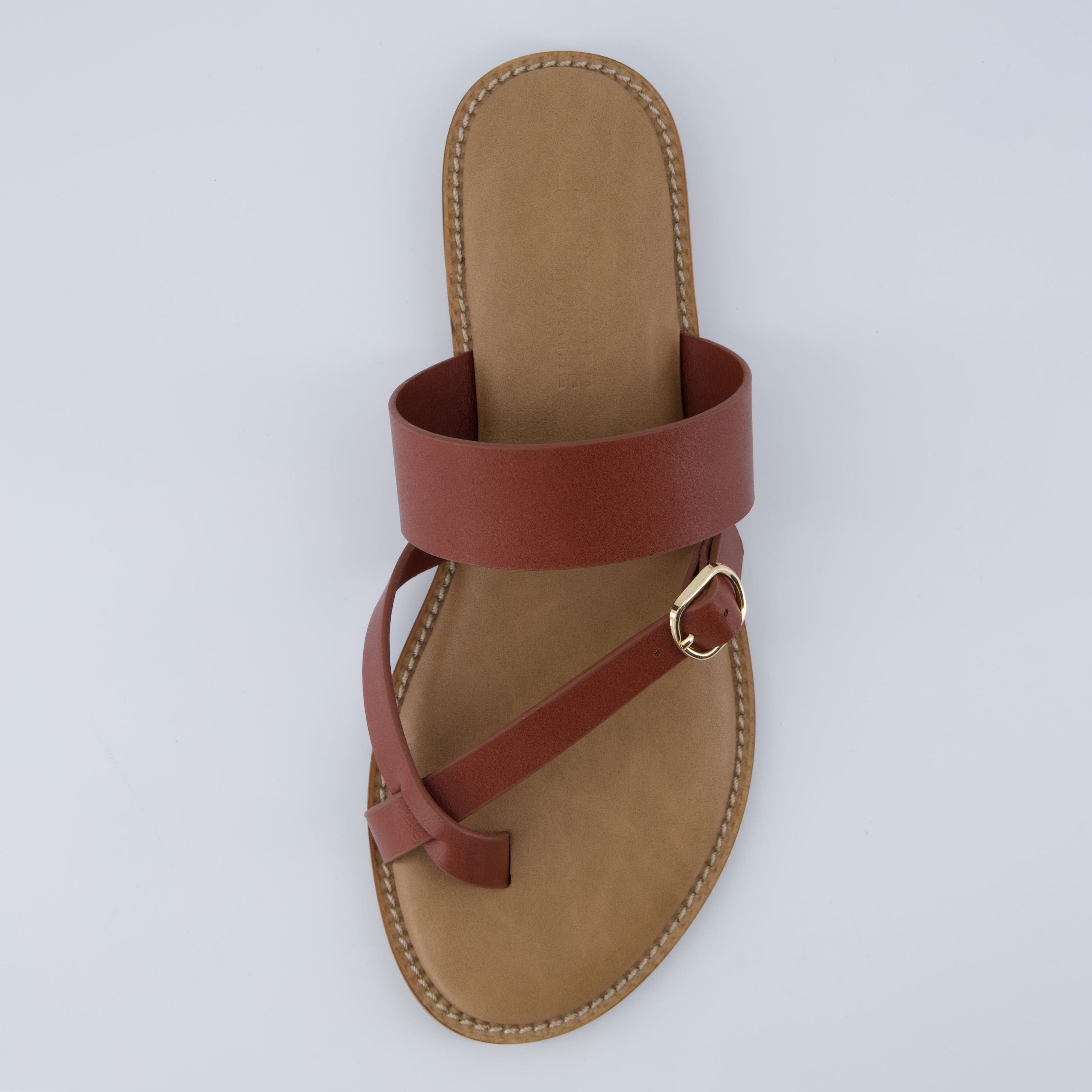 Laws Flat Sandal Cognac