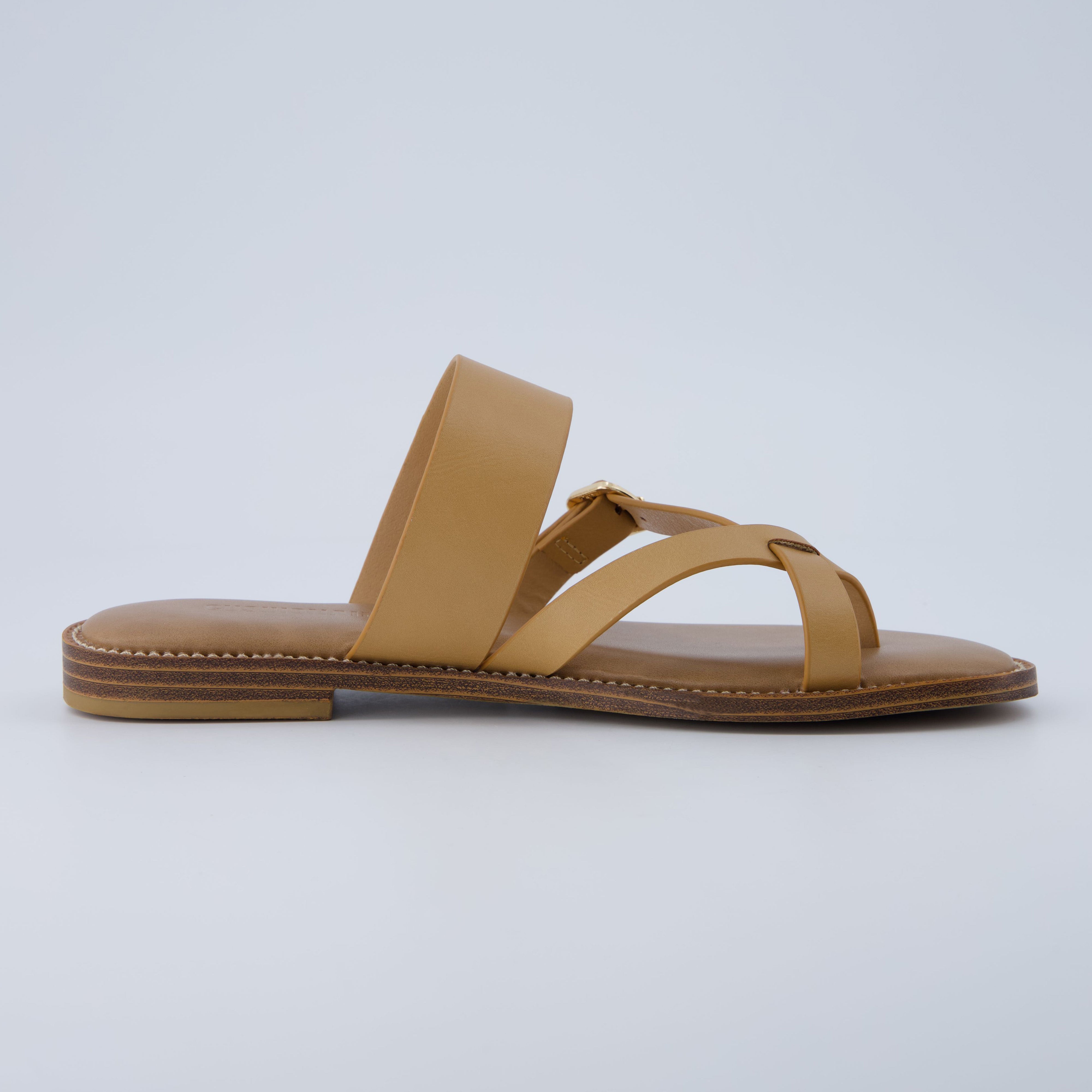 Laws Flat Sandal Tan
