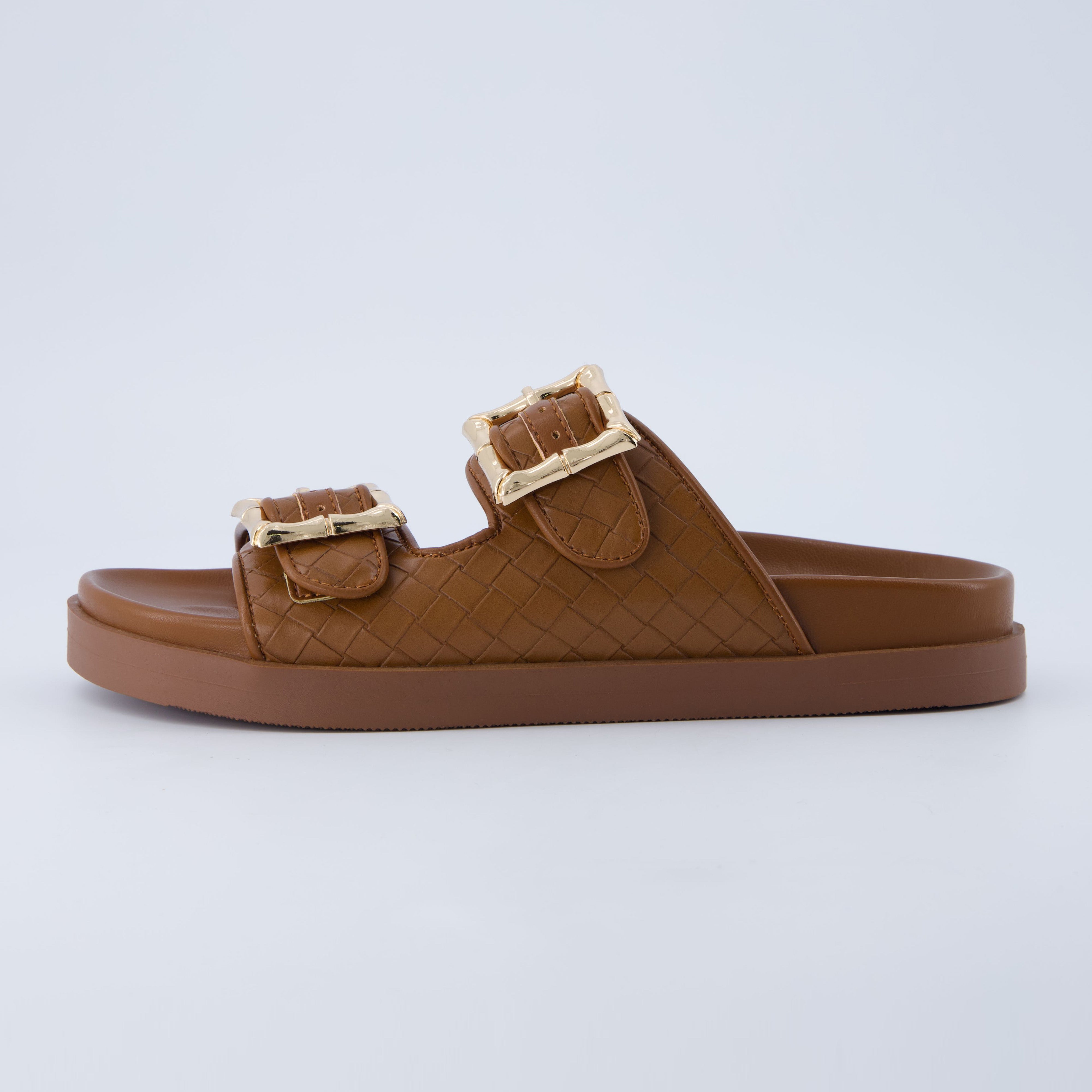 Loft Quilted Slide Sandal Cognac