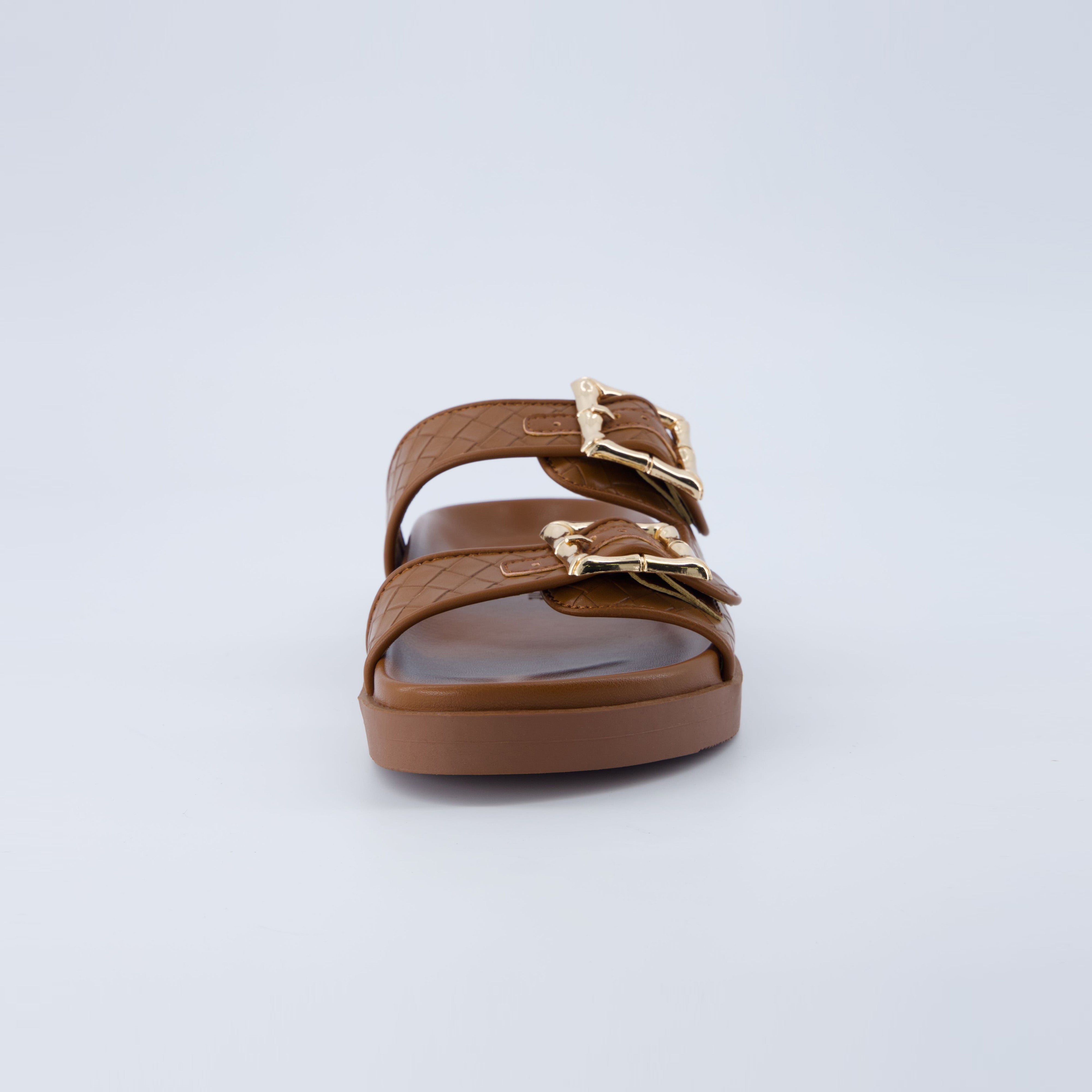 Loft Quilted Slide Sandal Cognac