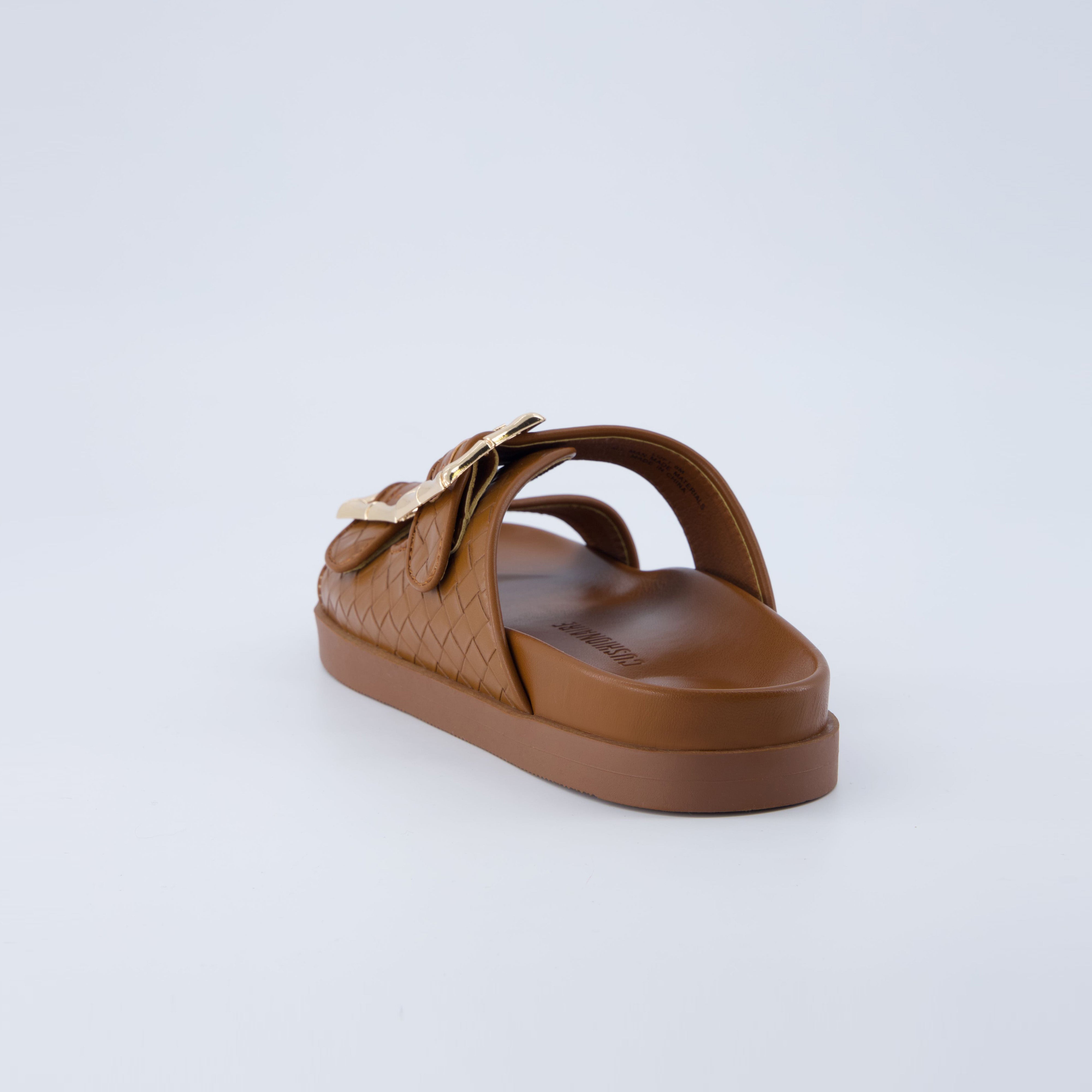 Loft Quilted Slide Sandal Cognac
