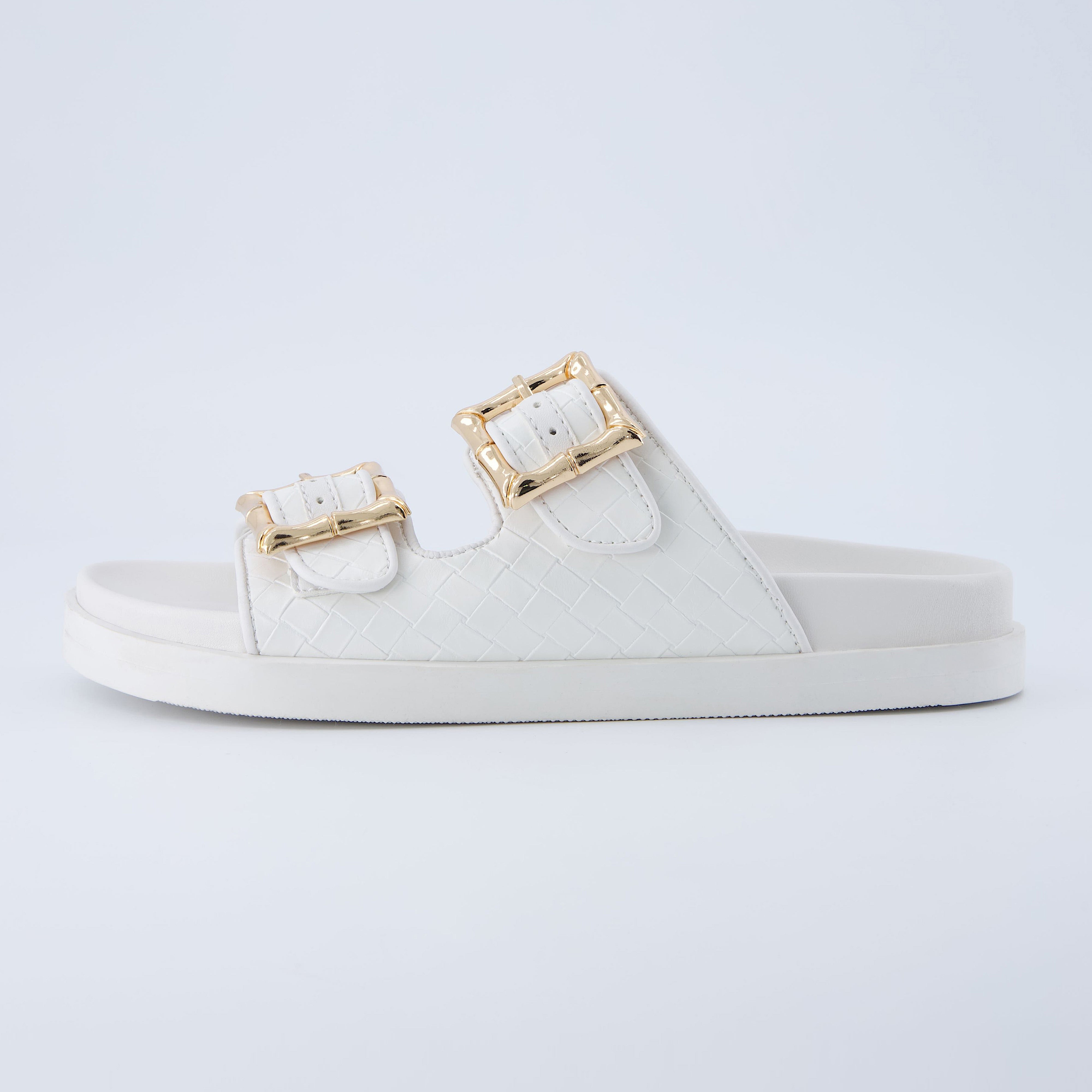 Loft Quilted Slide Sandal Cream