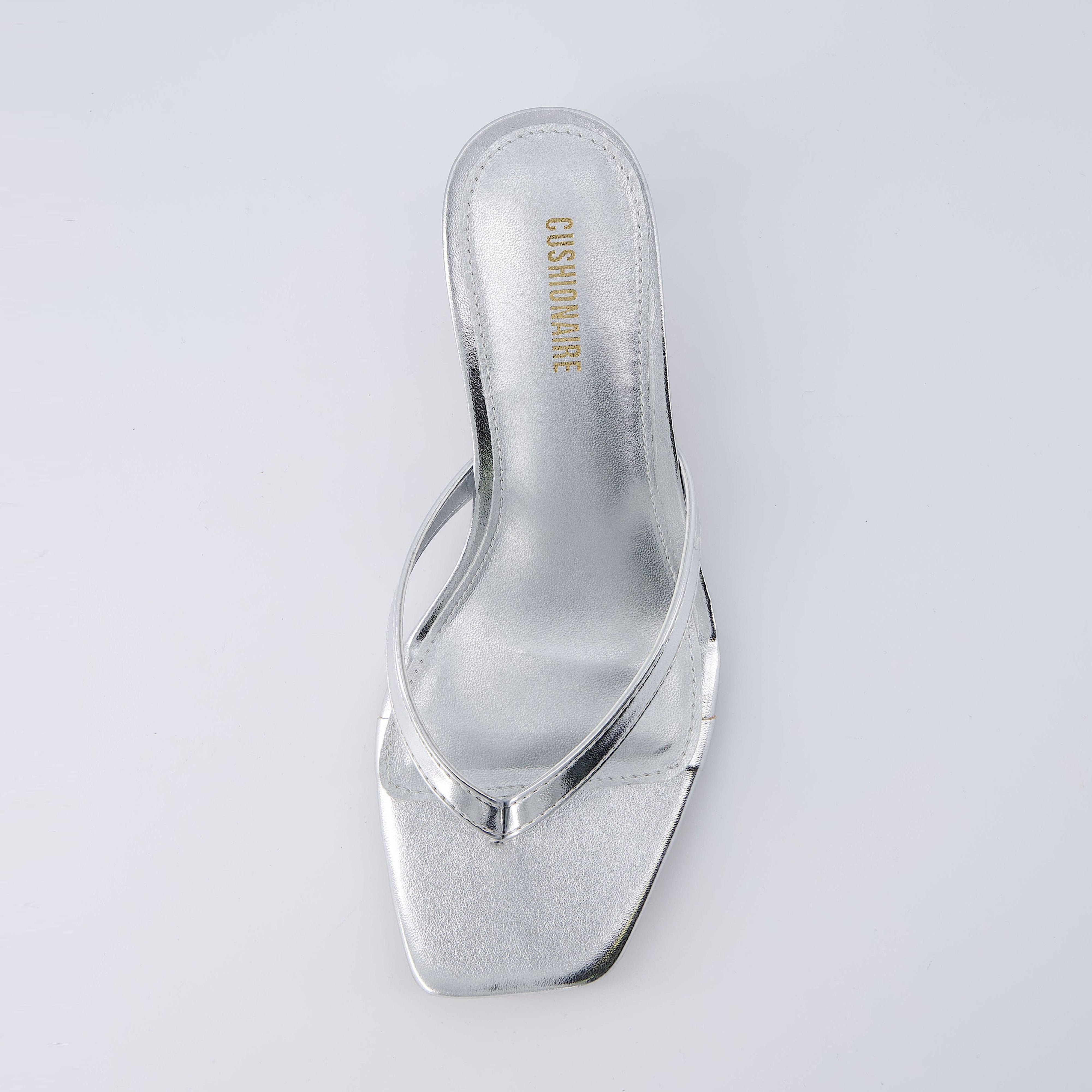 Miami Kitten Heel Sandals Silver