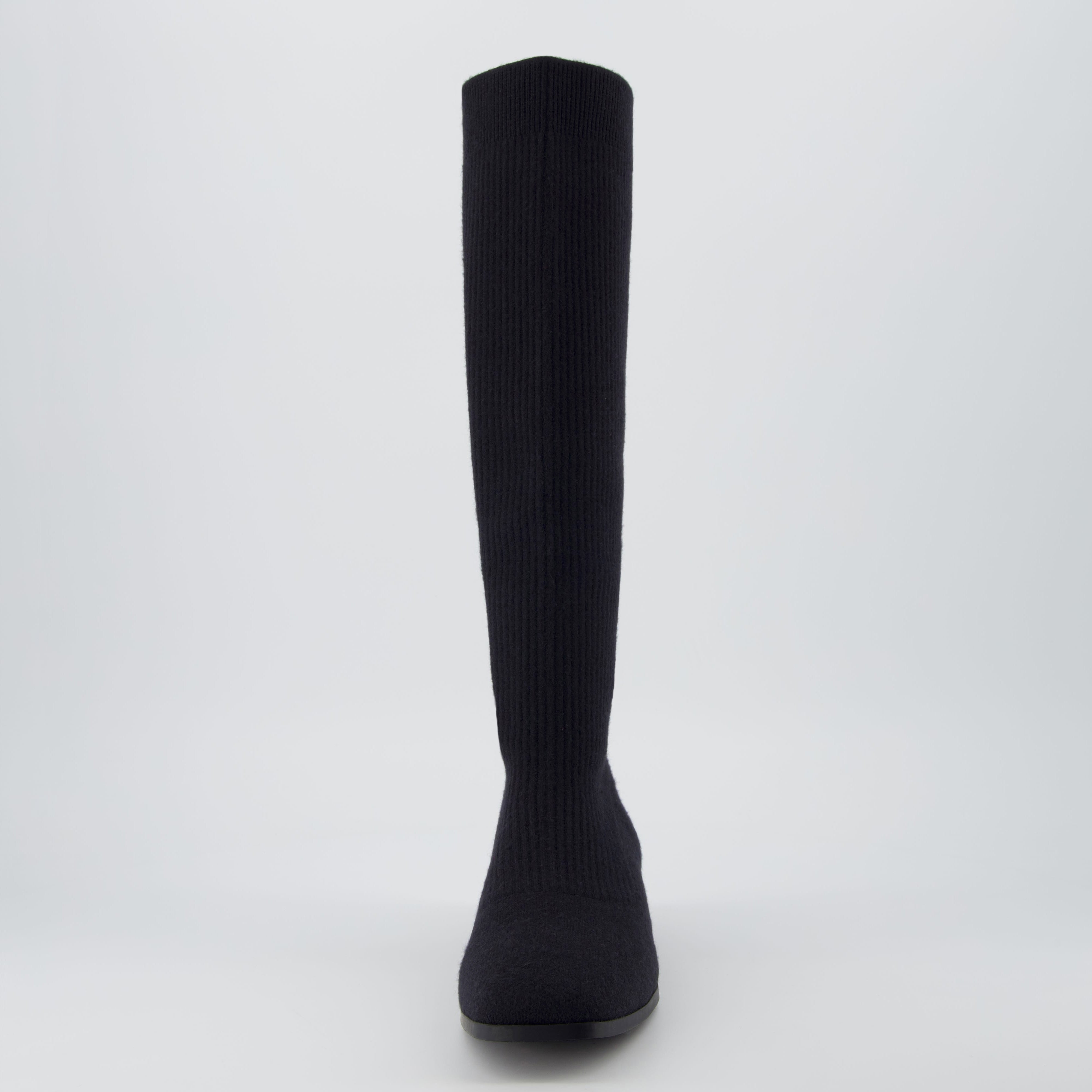 Rialto Knit Knee-High Boot Black
