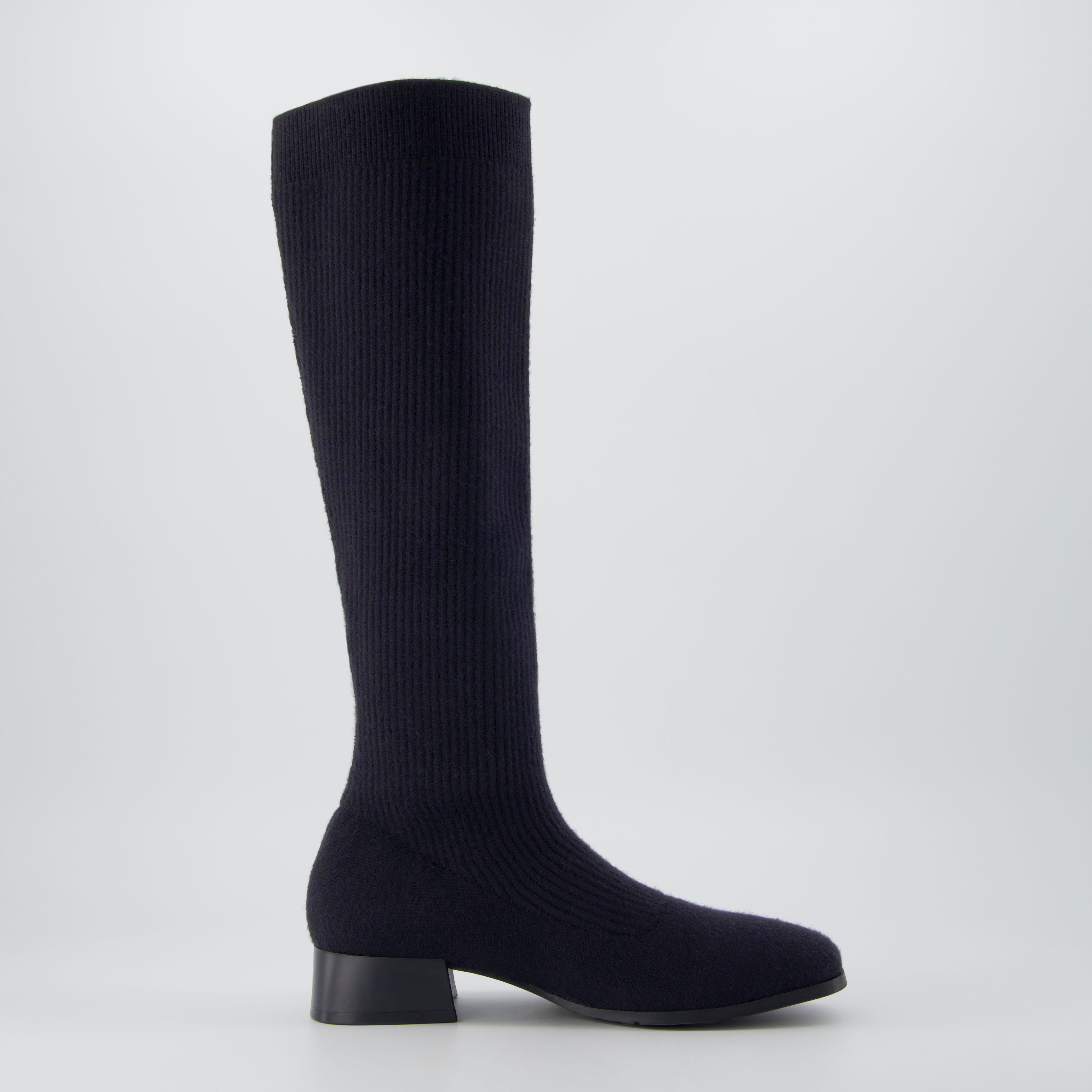 Rialto Knit Knee-High Boot Black