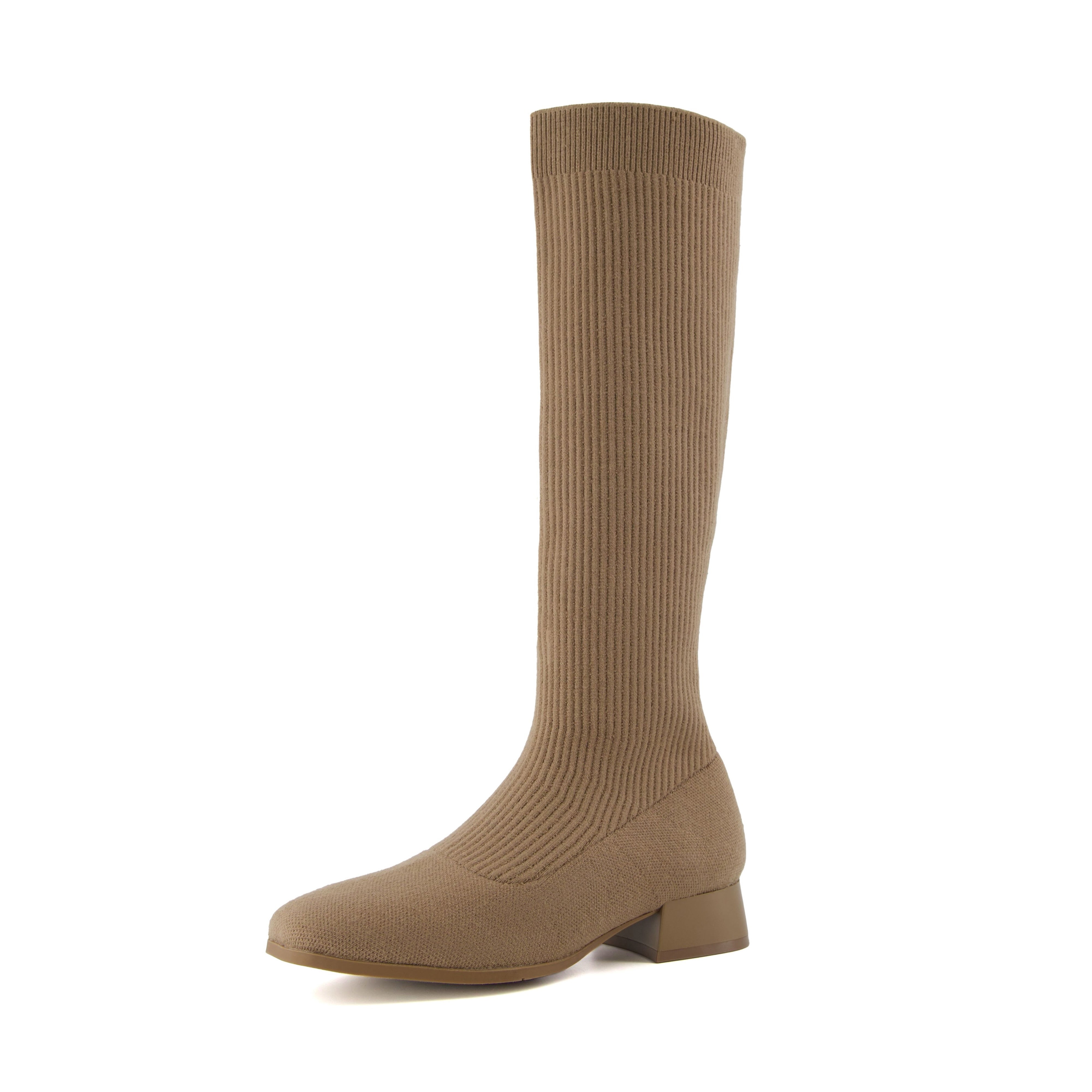 Rialto Knit Knee-High Boot Taupe