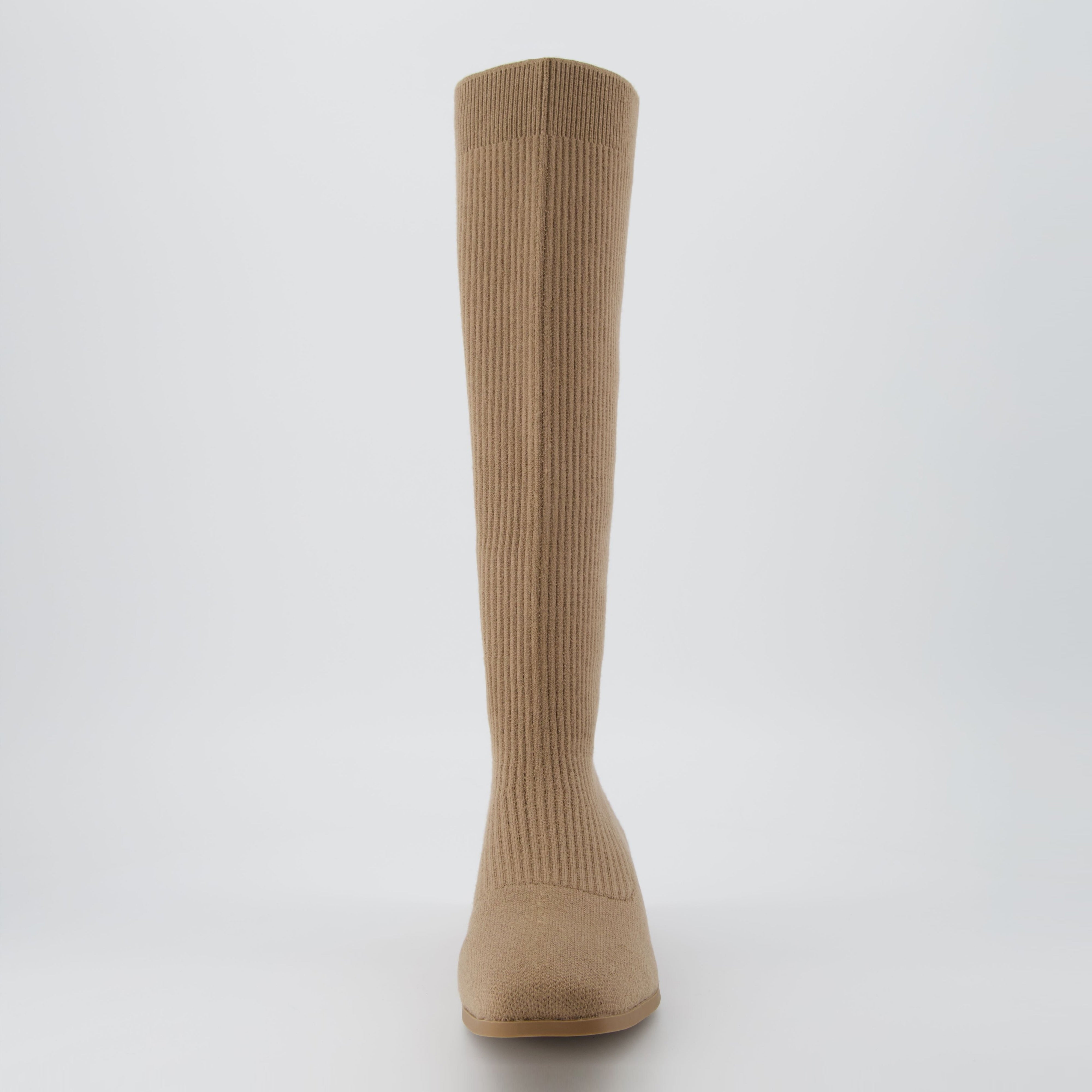Rialto Knit Knee-High Boot Taupe
