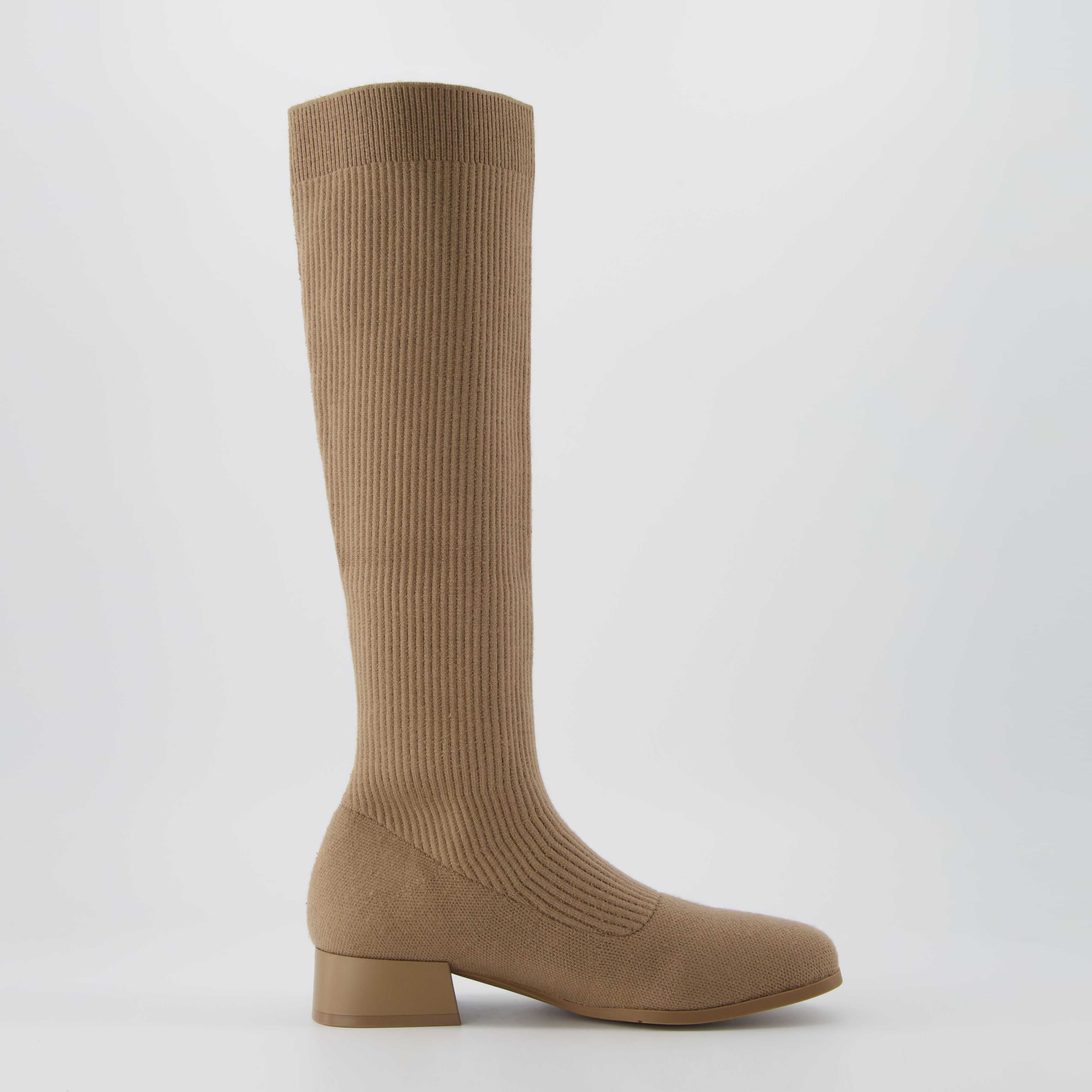 Rialto Knit Knee-High Boot Taupe