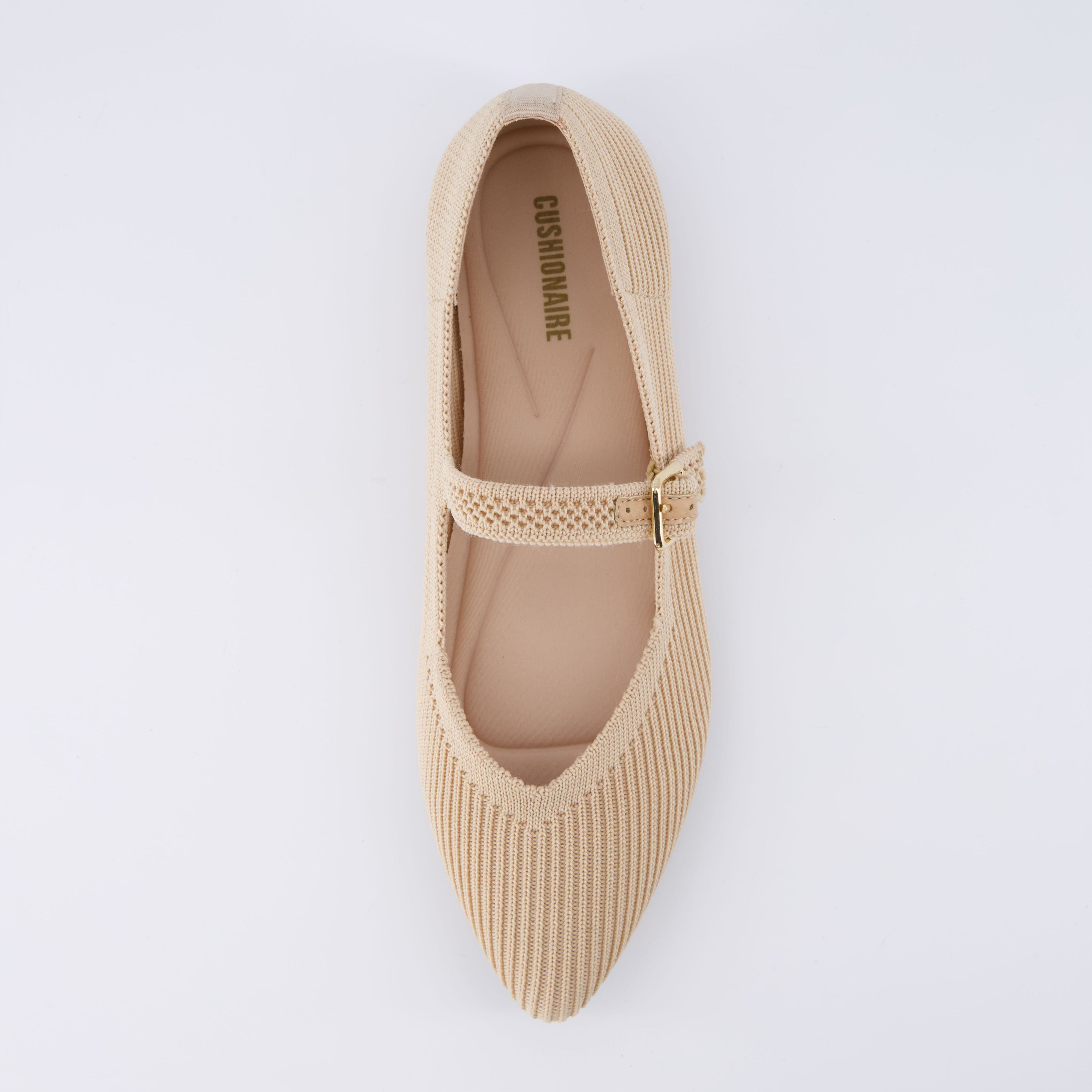 Sonnet Mary Jane Knit Flat Beige