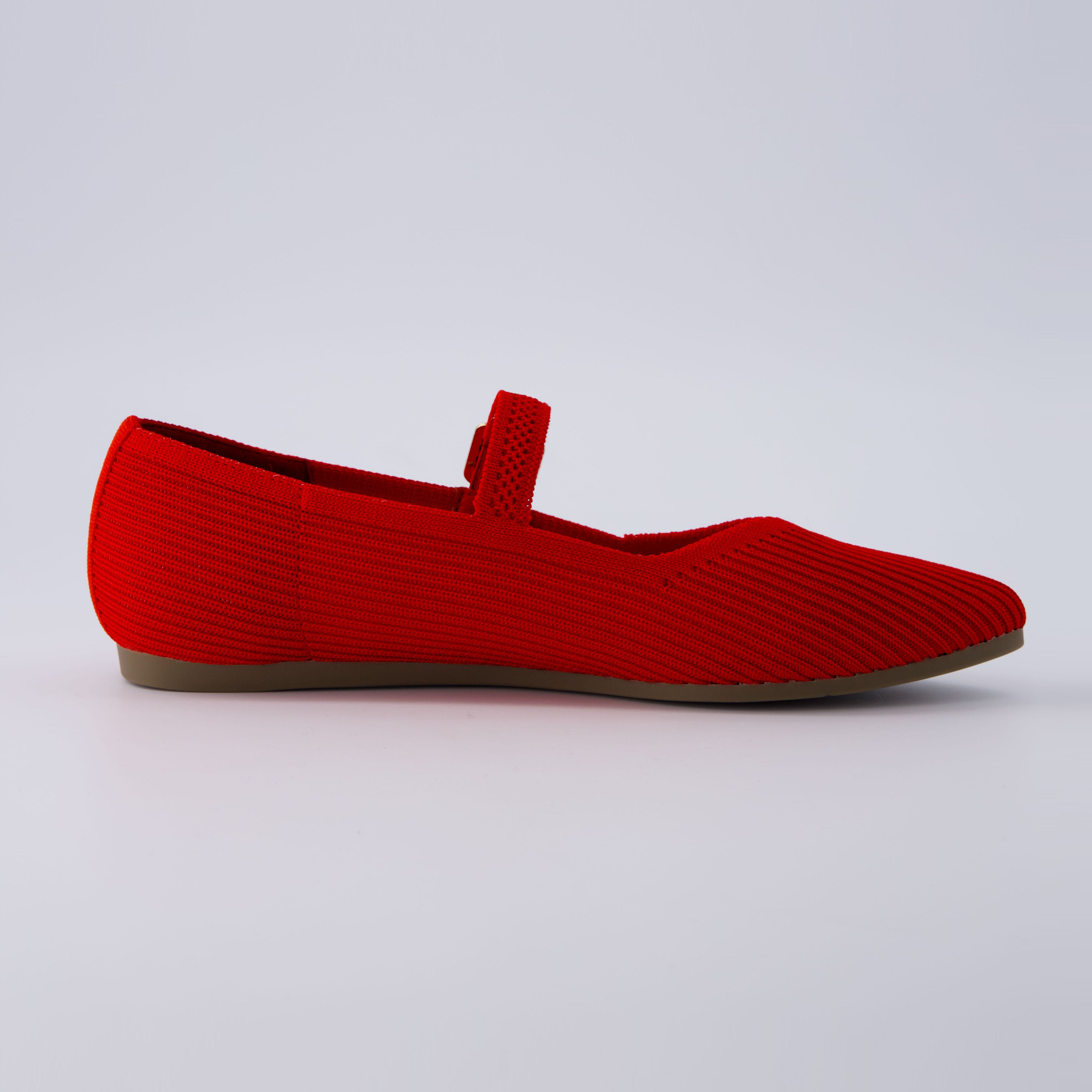 Sonnet Mary Jane Knit Flat Fiery Red
