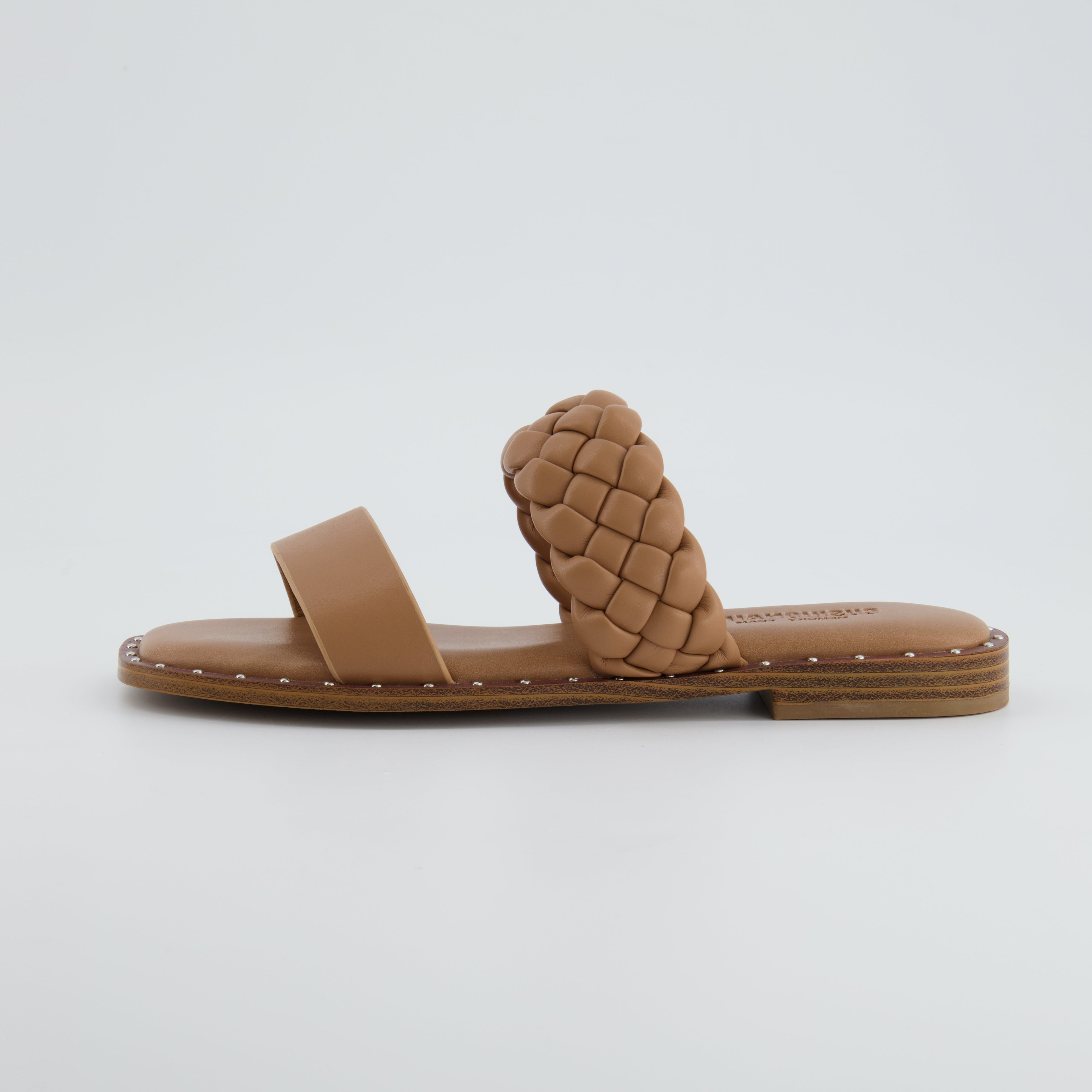 Varro Braided Two Band Sandal Tan