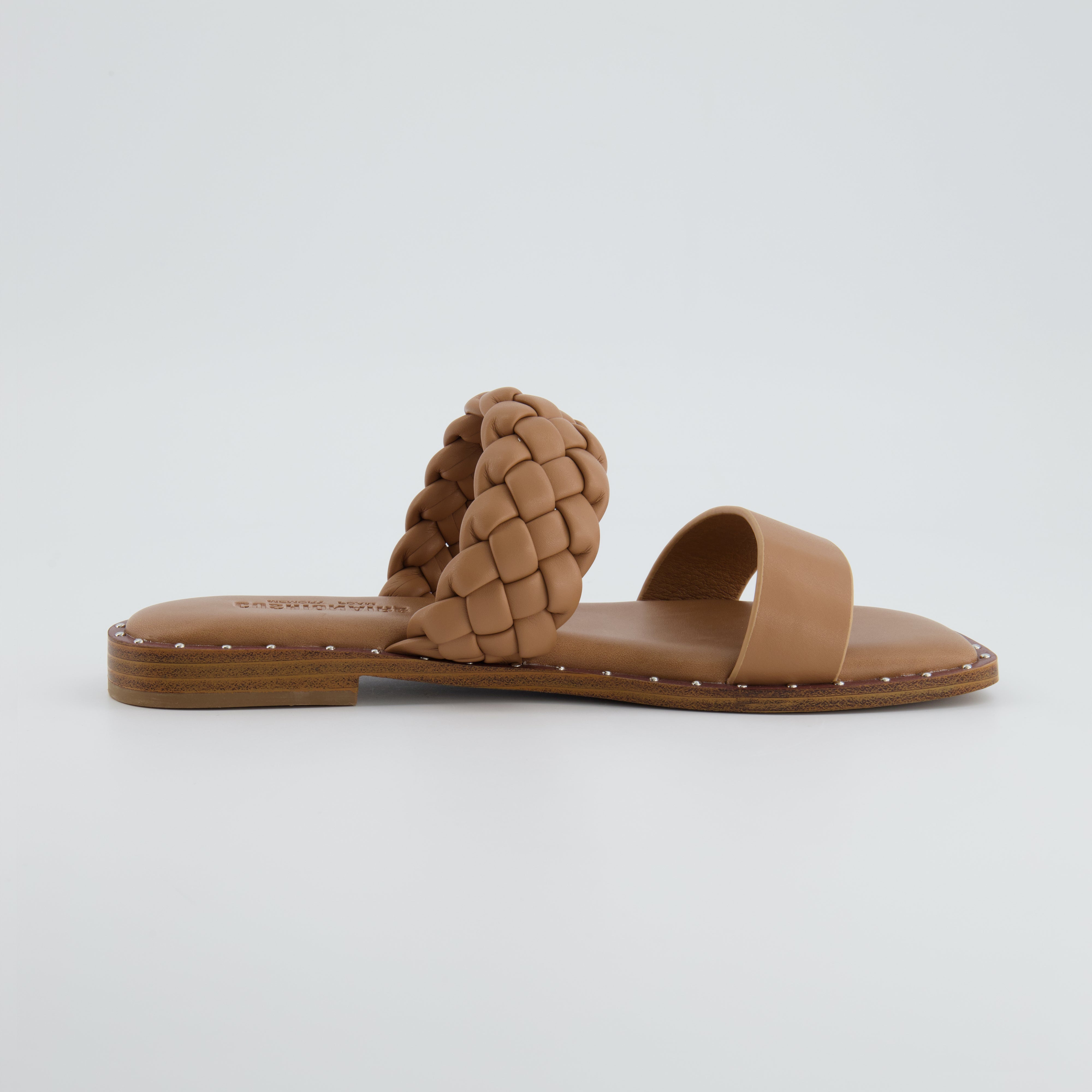 Varro Braided Two Band Sandal Tan