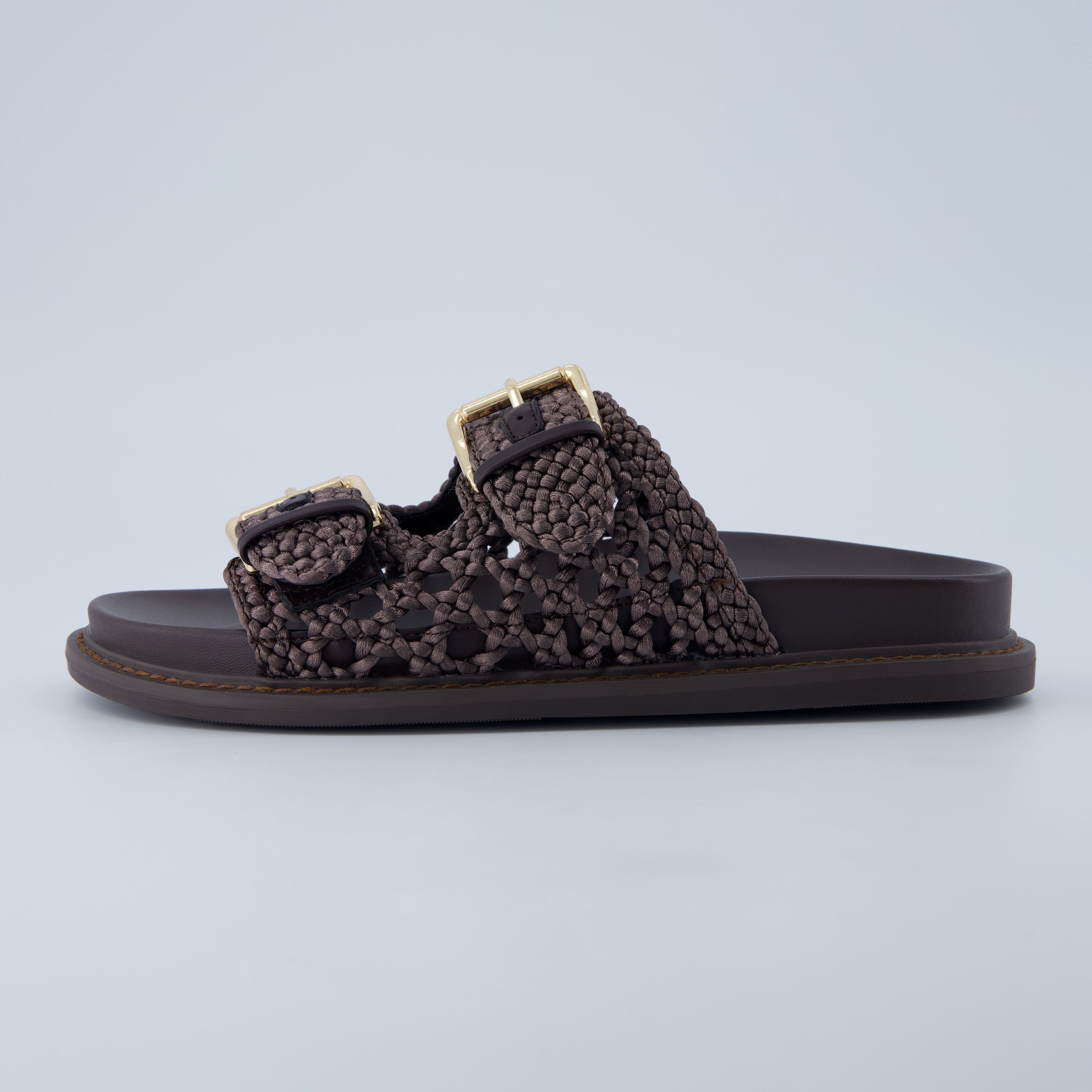 Weaver Footbed Sandal Brown