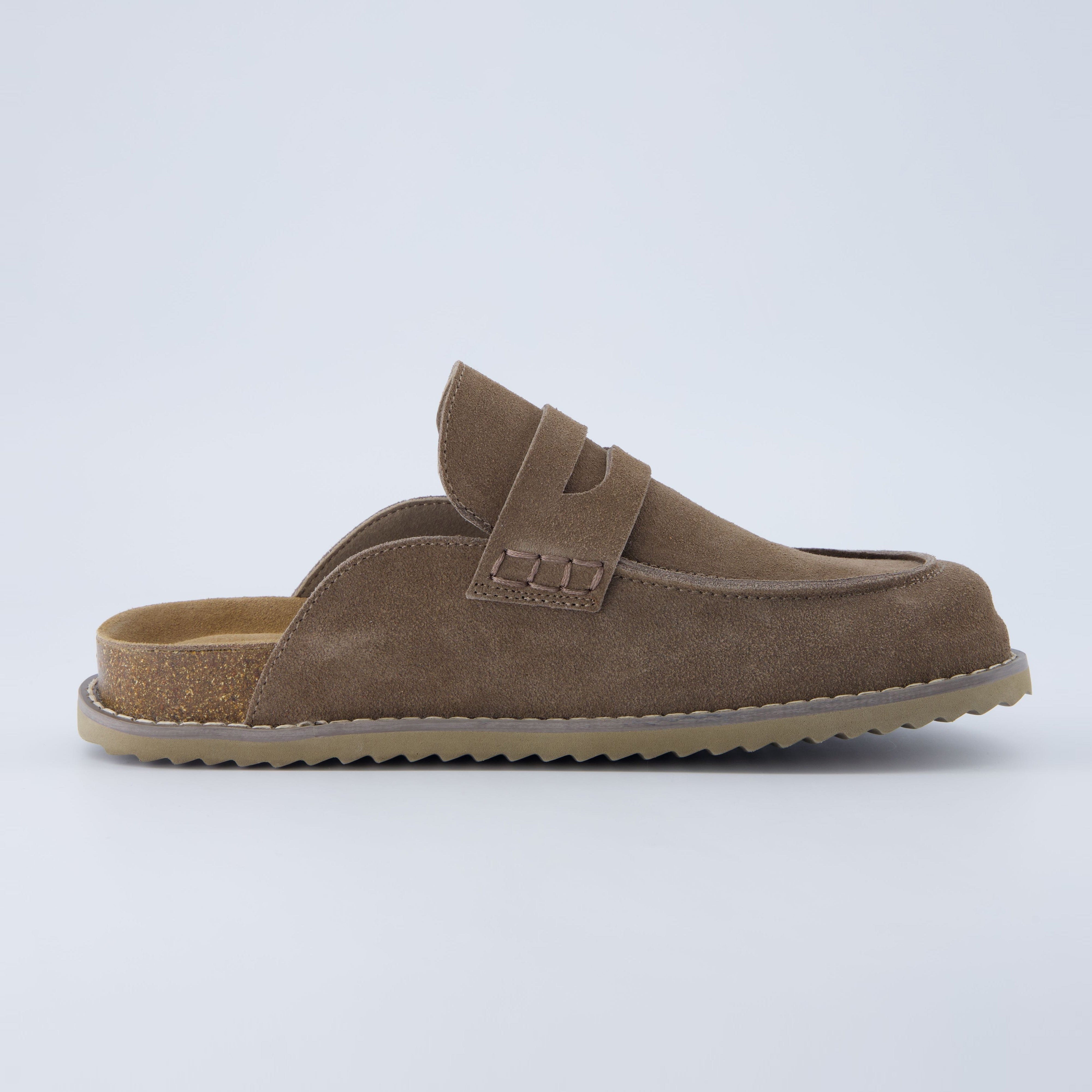 Zola Suede Clog Taupe