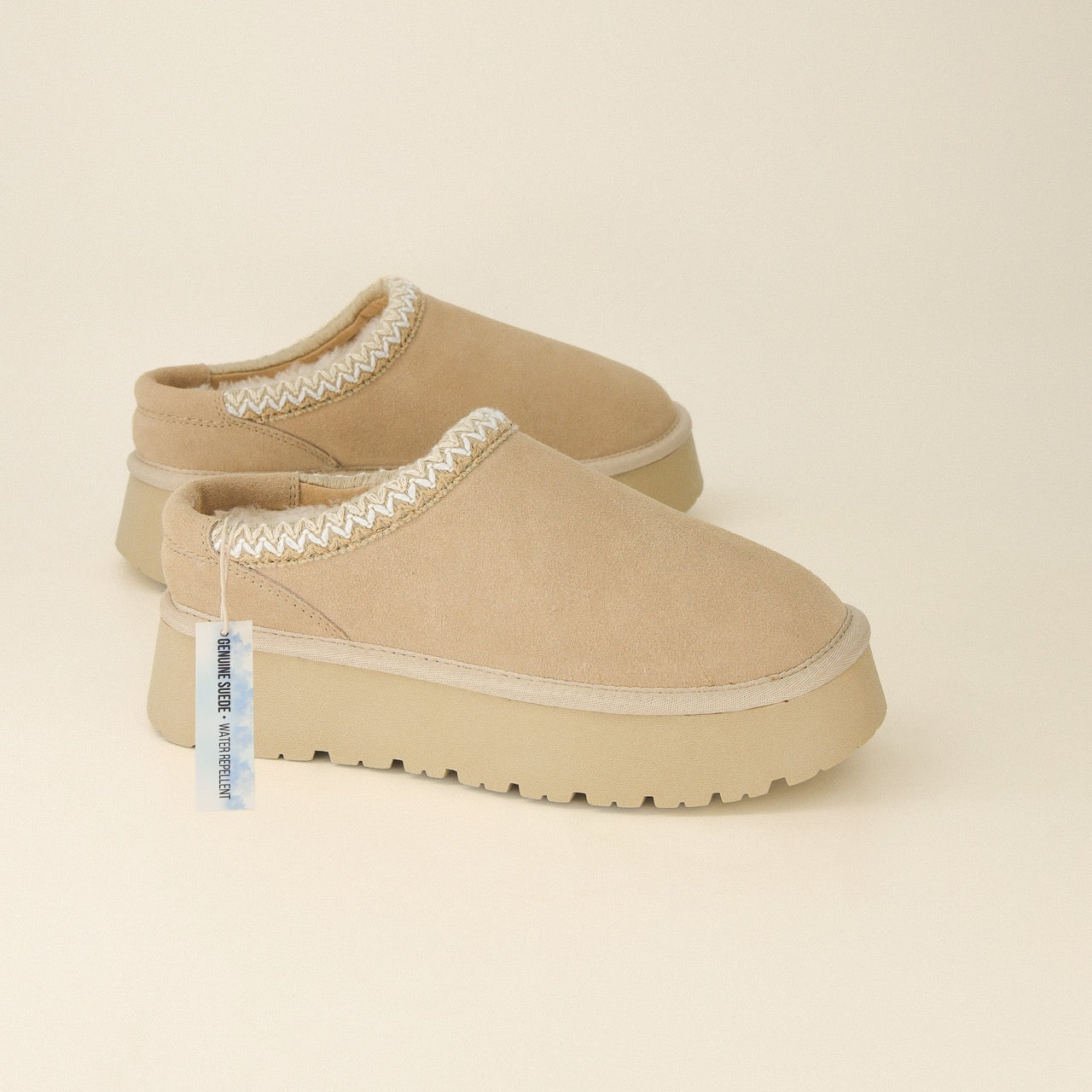 Kabuki Cozy Platform Slippers Biscuit