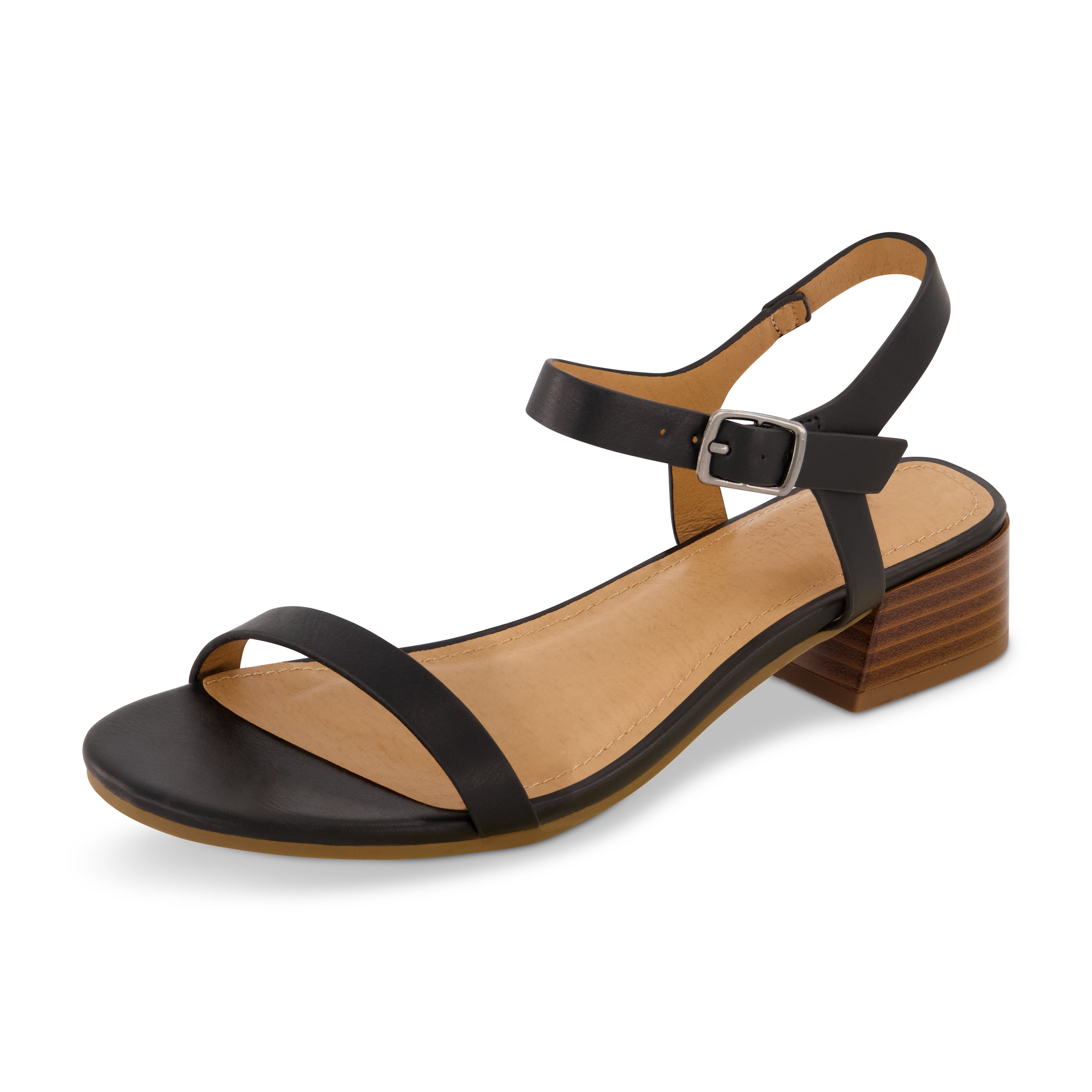 Fontana Casual Heel Sandal Black