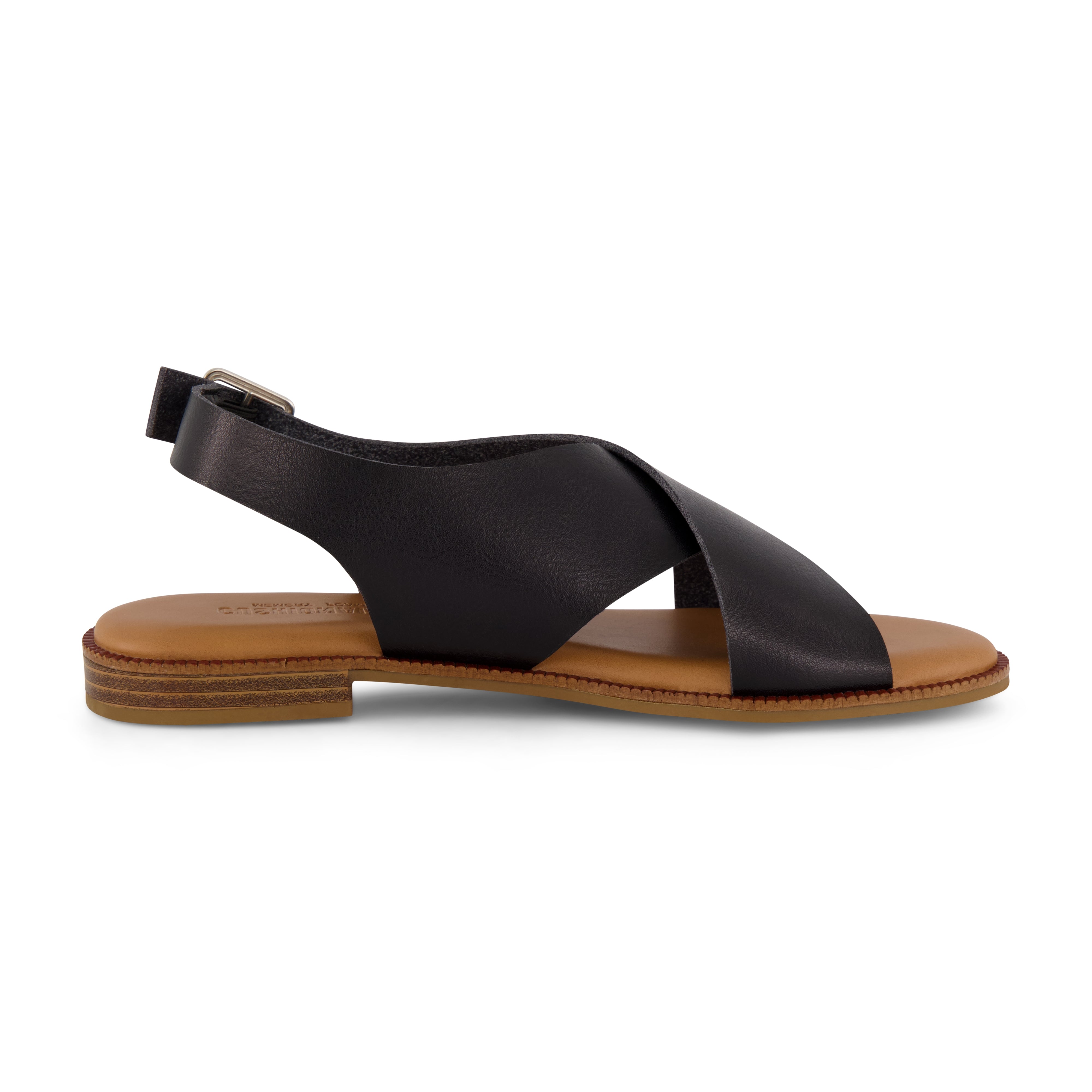 Lake Cross Band Sandal Black