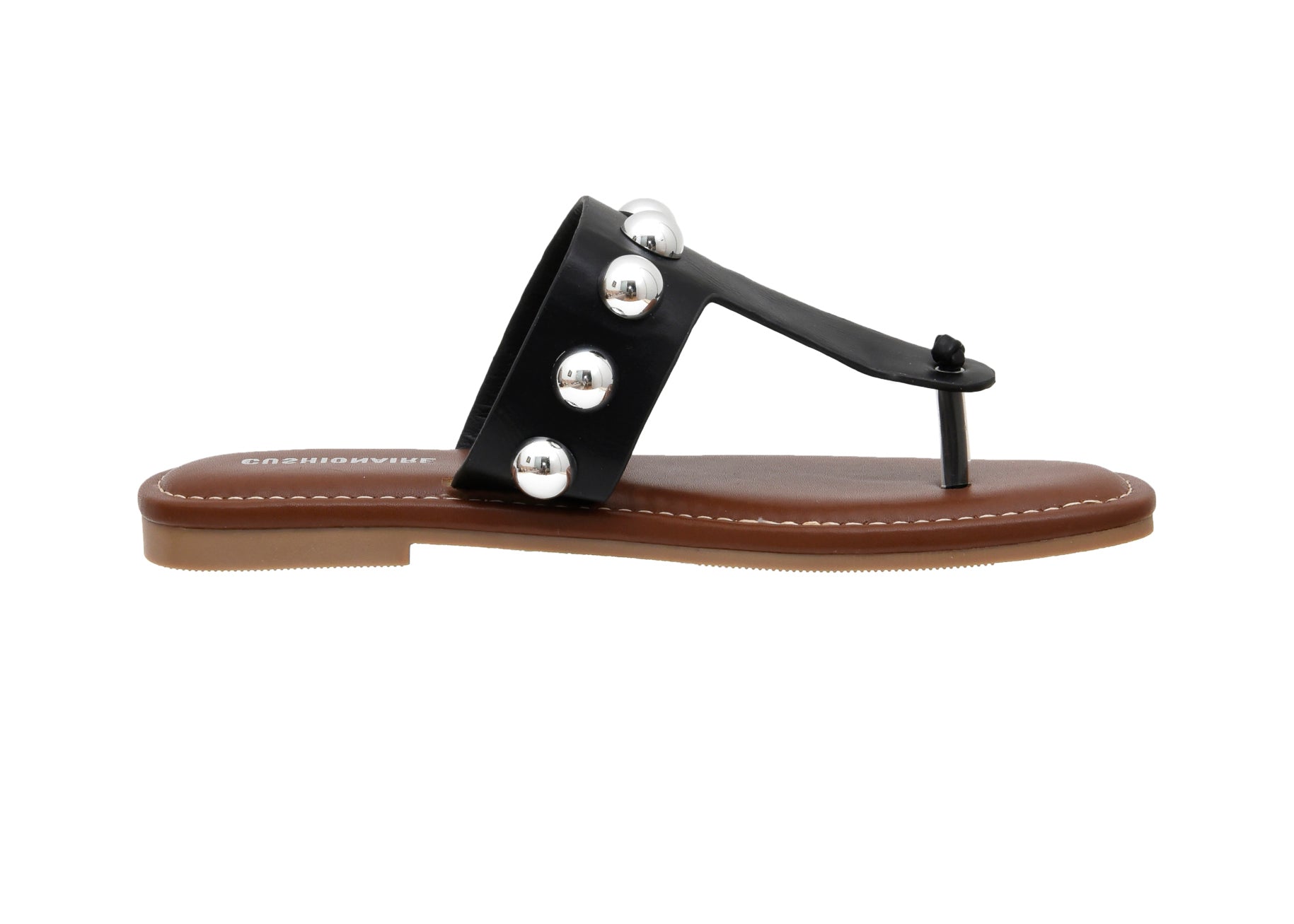 Cindy Studded Thong Sandal Black