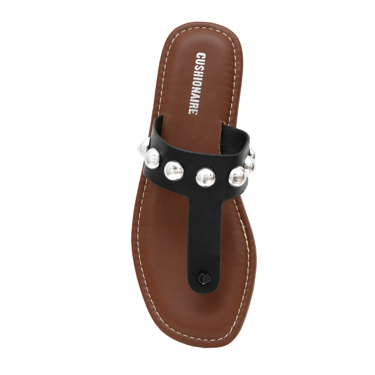Cindy Studded Thong Sandal Black