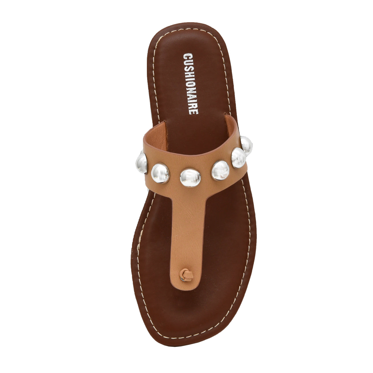 Cindy Studded Thong Sandal Tan