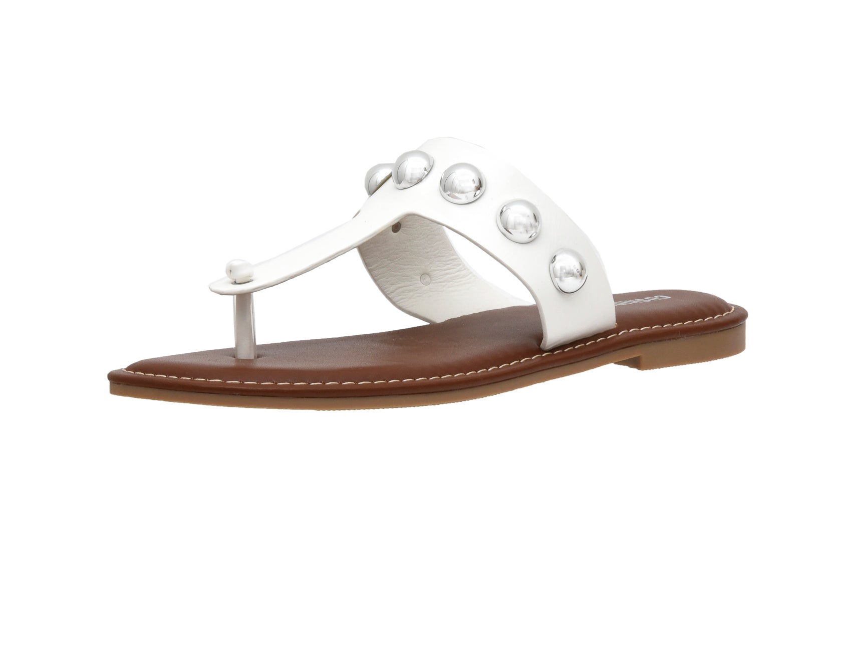 Cindy Studded Thong Sandal White