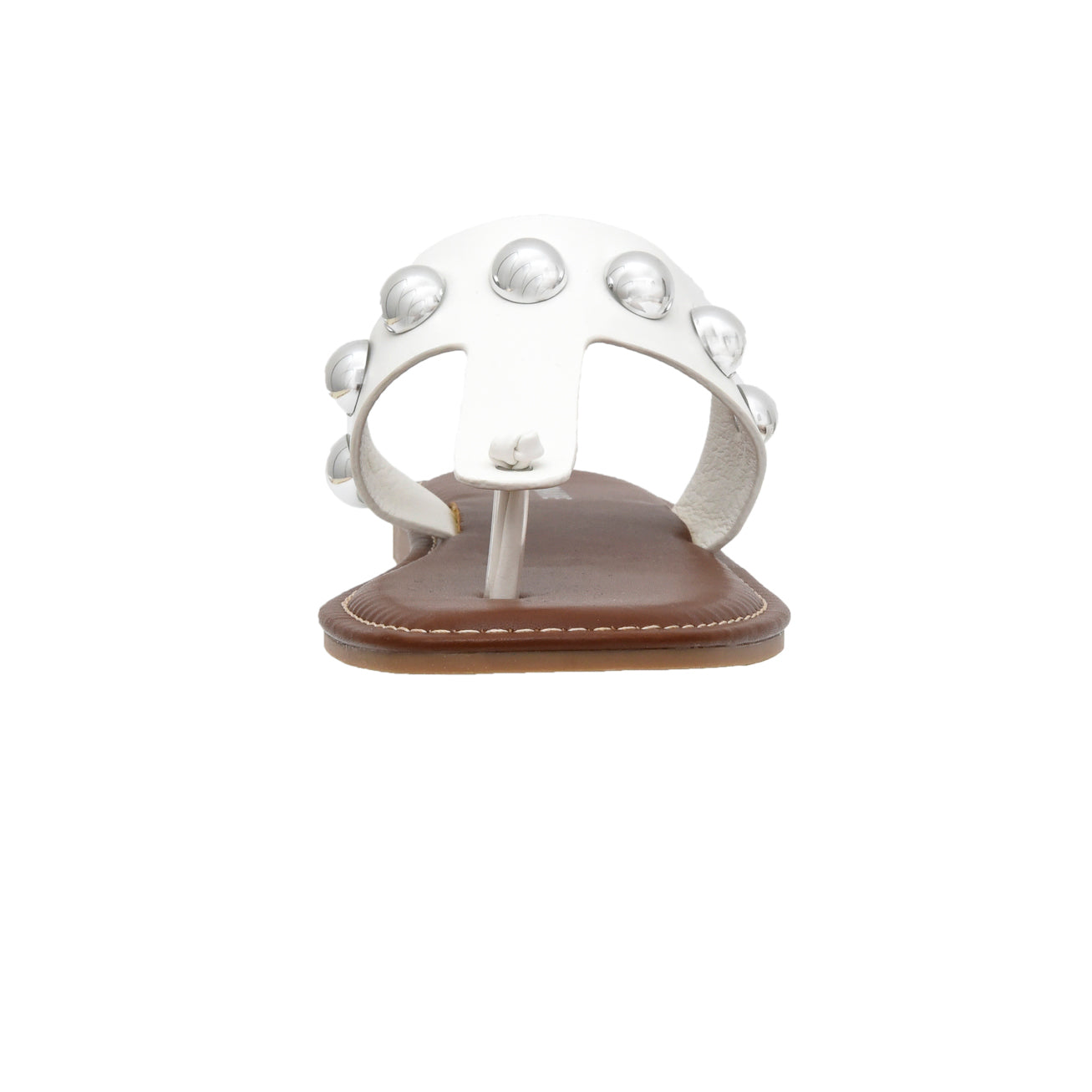 Cindy Studded Thong Sandal White