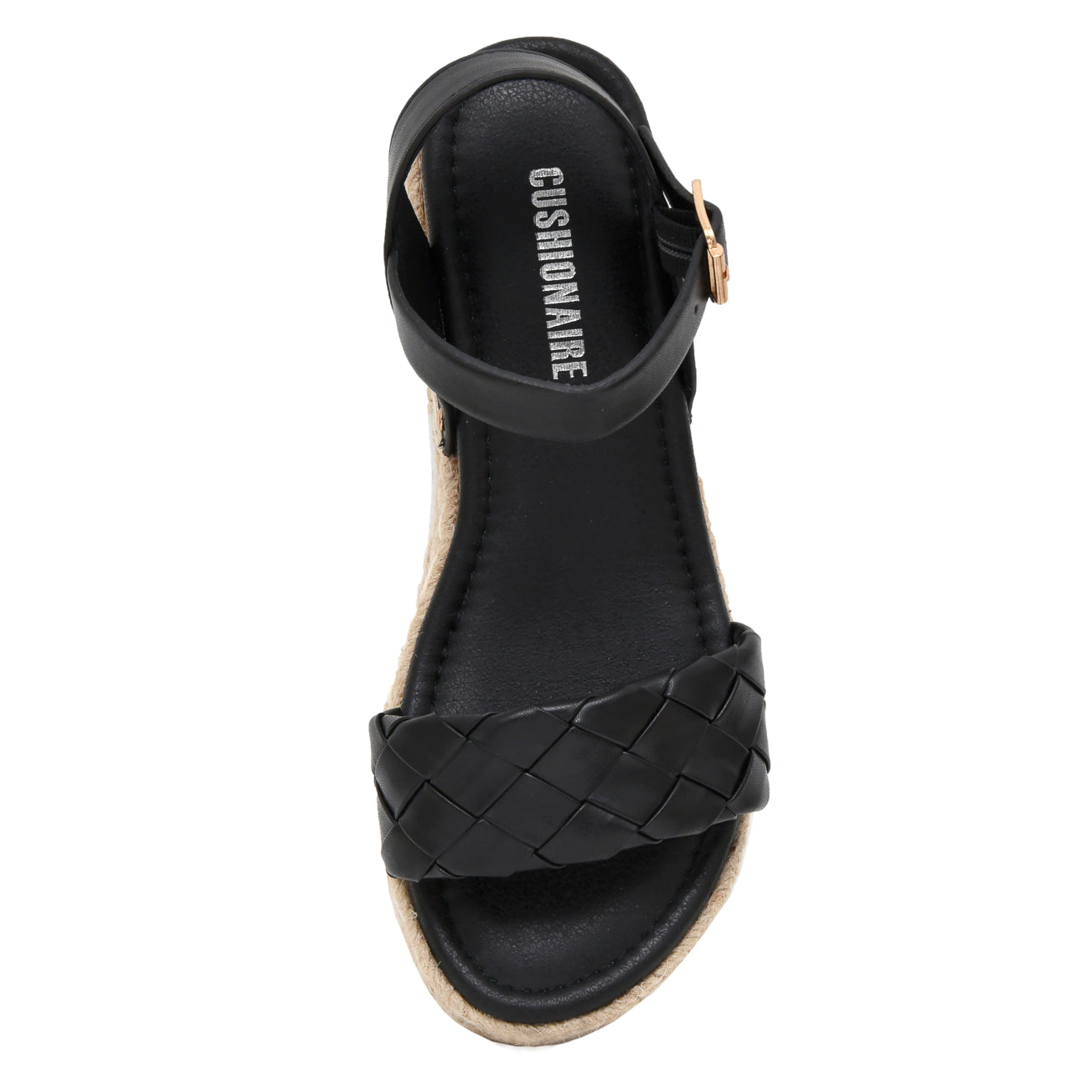 Mae Woven Espadrille Wedge Sandal Black