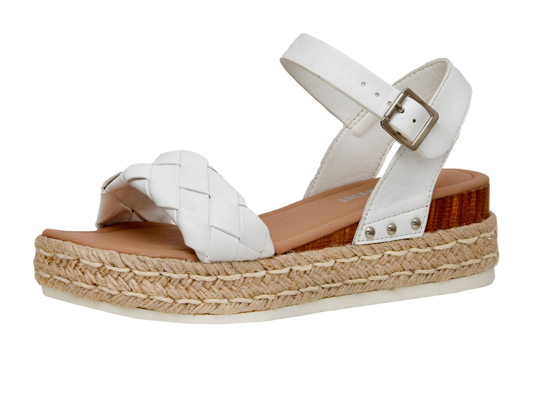 Mae Woven Espadrille Wedge Sandal White