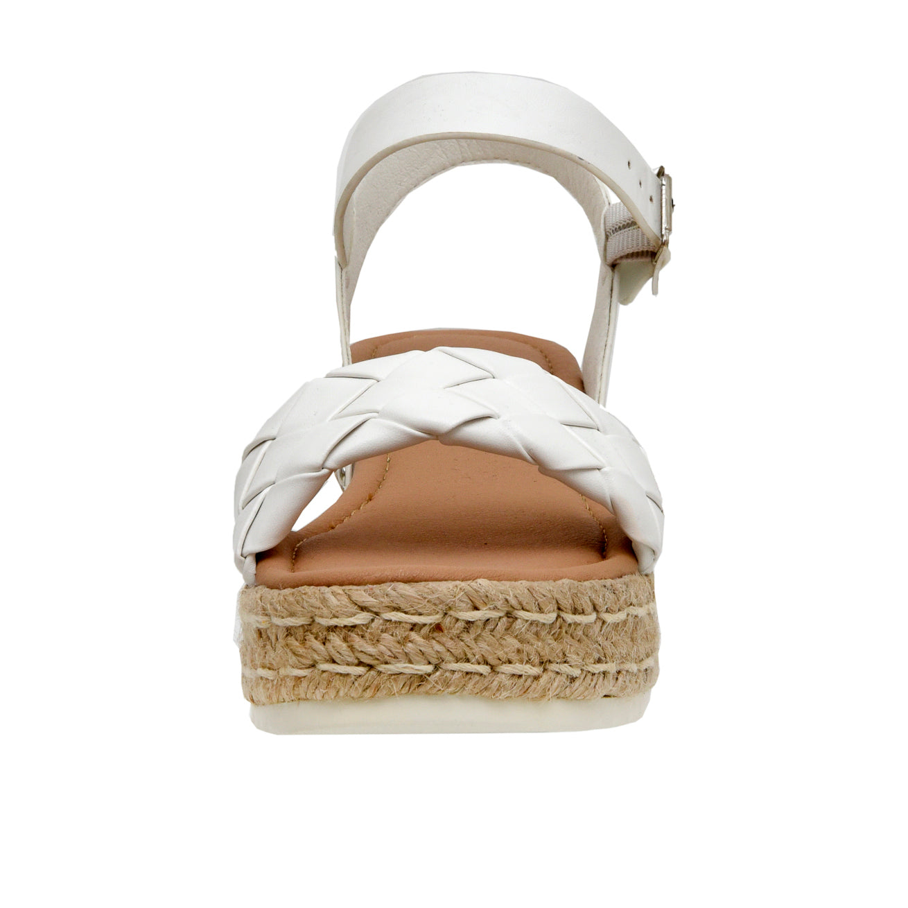 Mae Woven Espadrille Wedge Sandal White