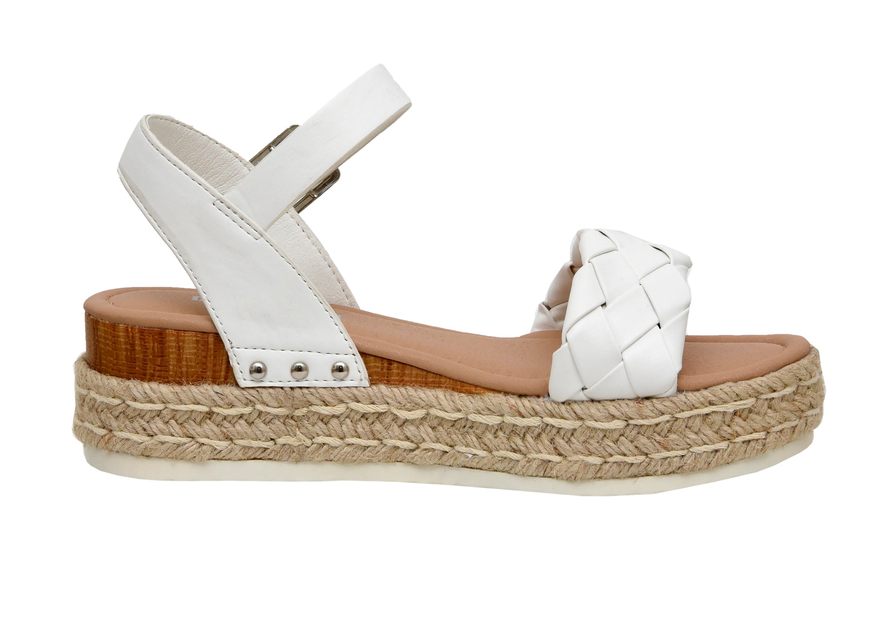 Mae Woven Espadrille Wedge Sandal White
