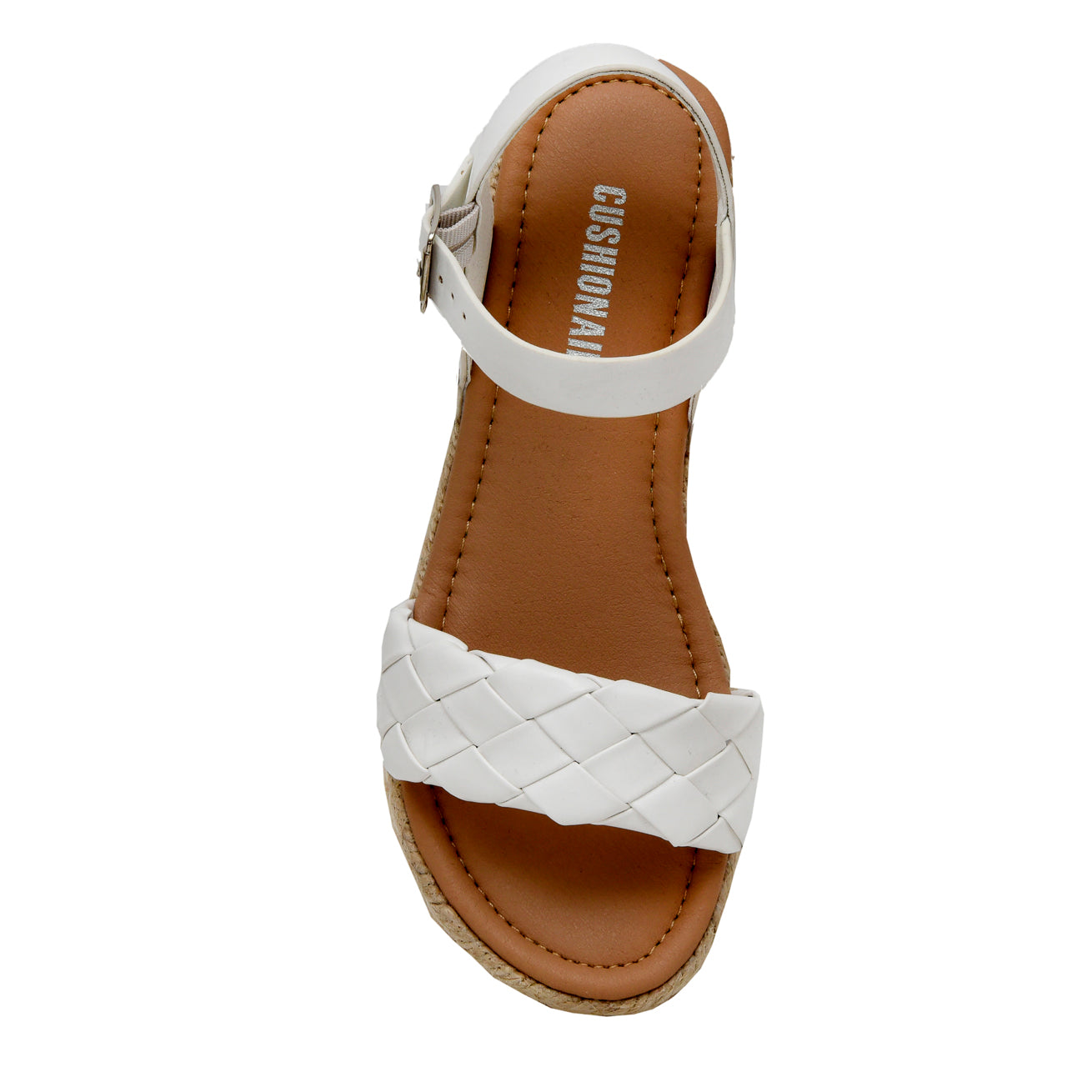 Mae Woven Espadrille Wedge Sandal White
