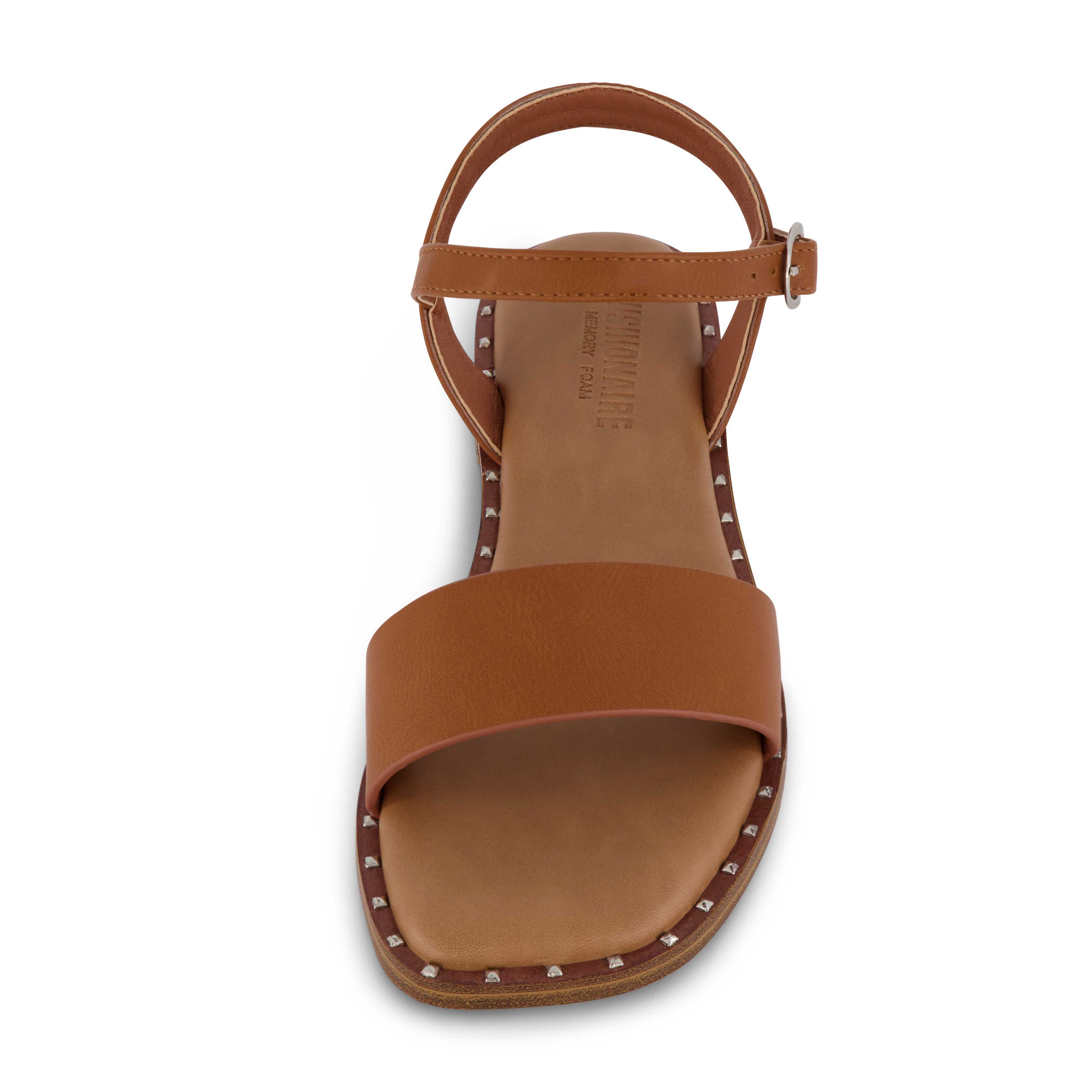 Verona Studded One Band Sandal Cognac