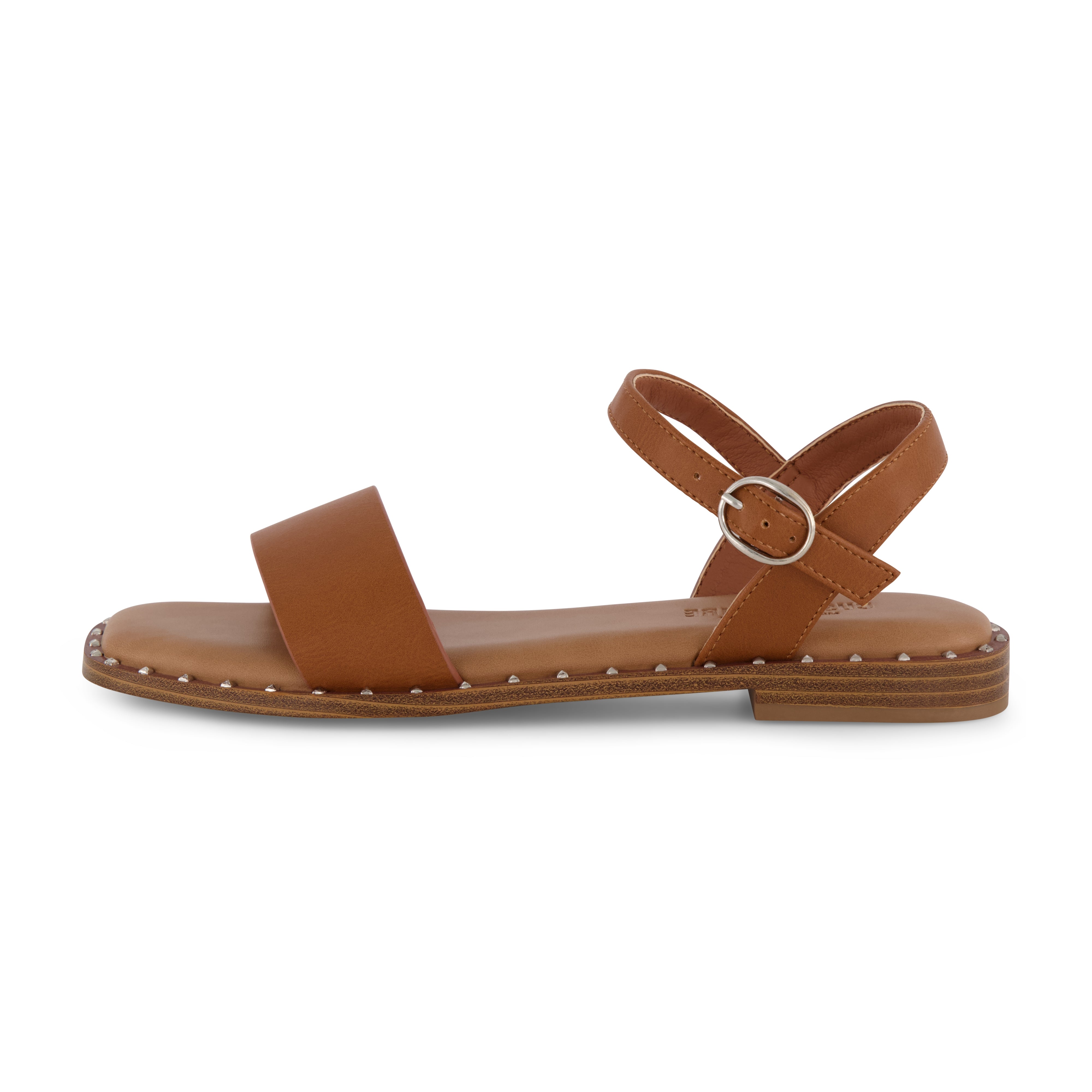 Verona Studded One Band Sandal Cognac