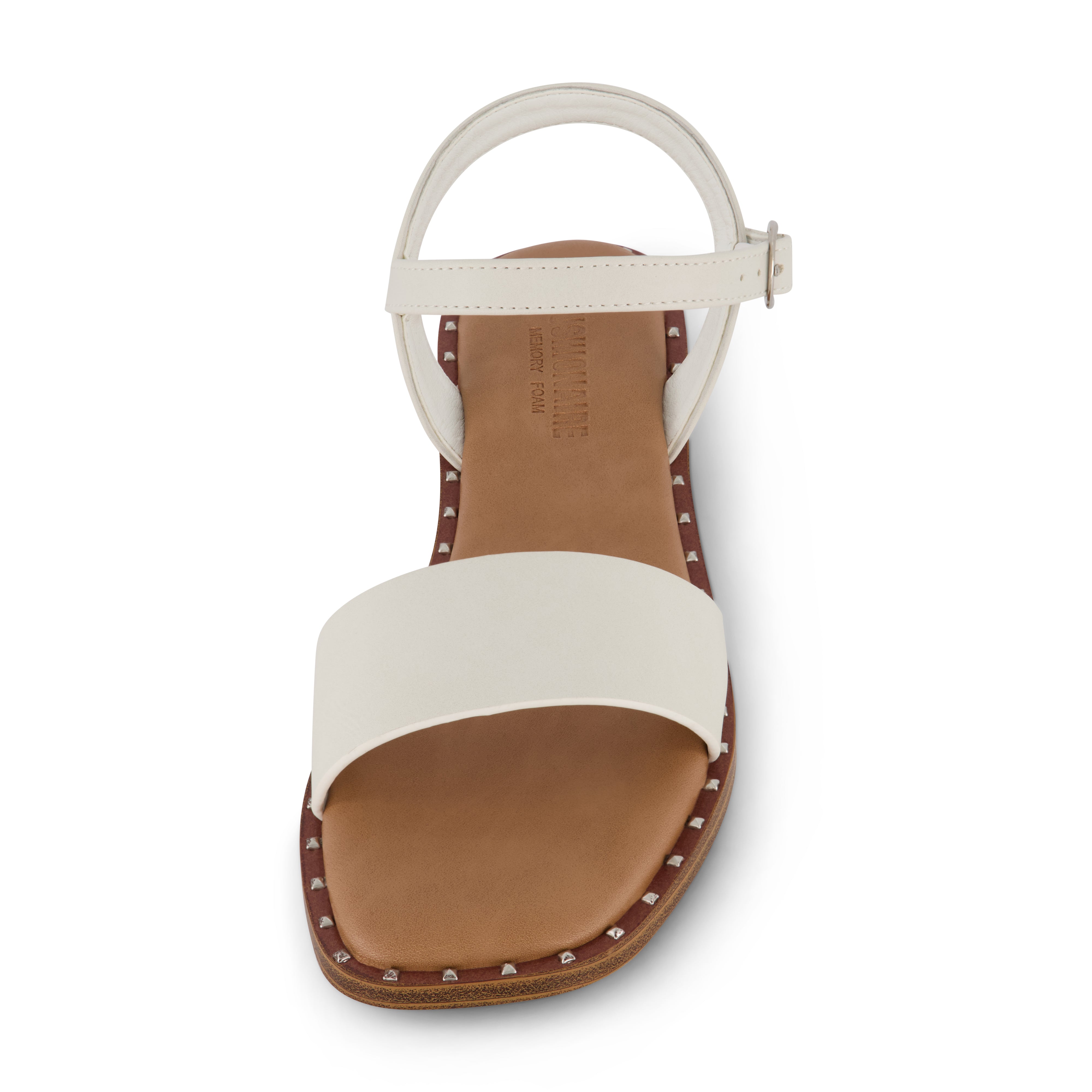 Verona Studded One Band Sandal Eggshell