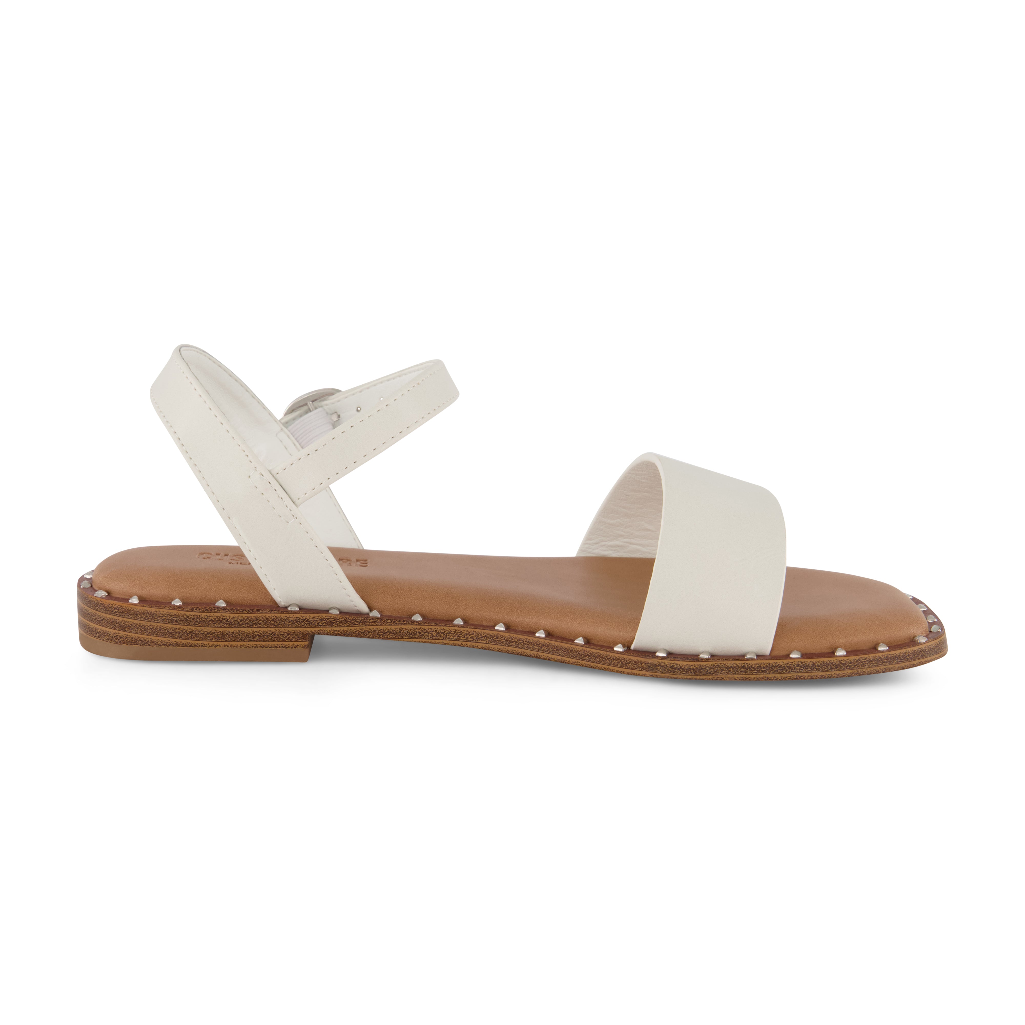 Verona Studded One Band Sandal Eggshell