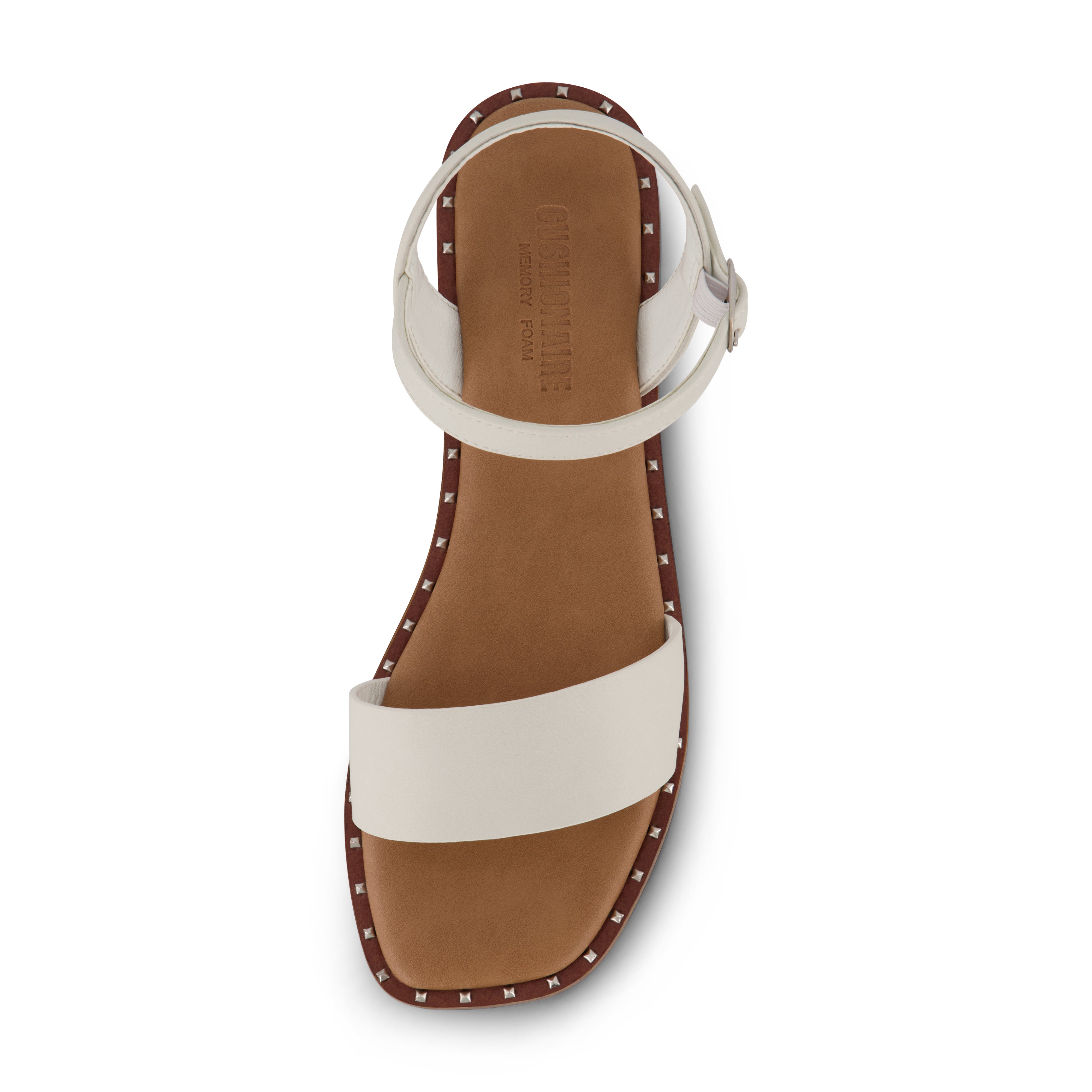 Verona Studded One Band Sandal Eggshell