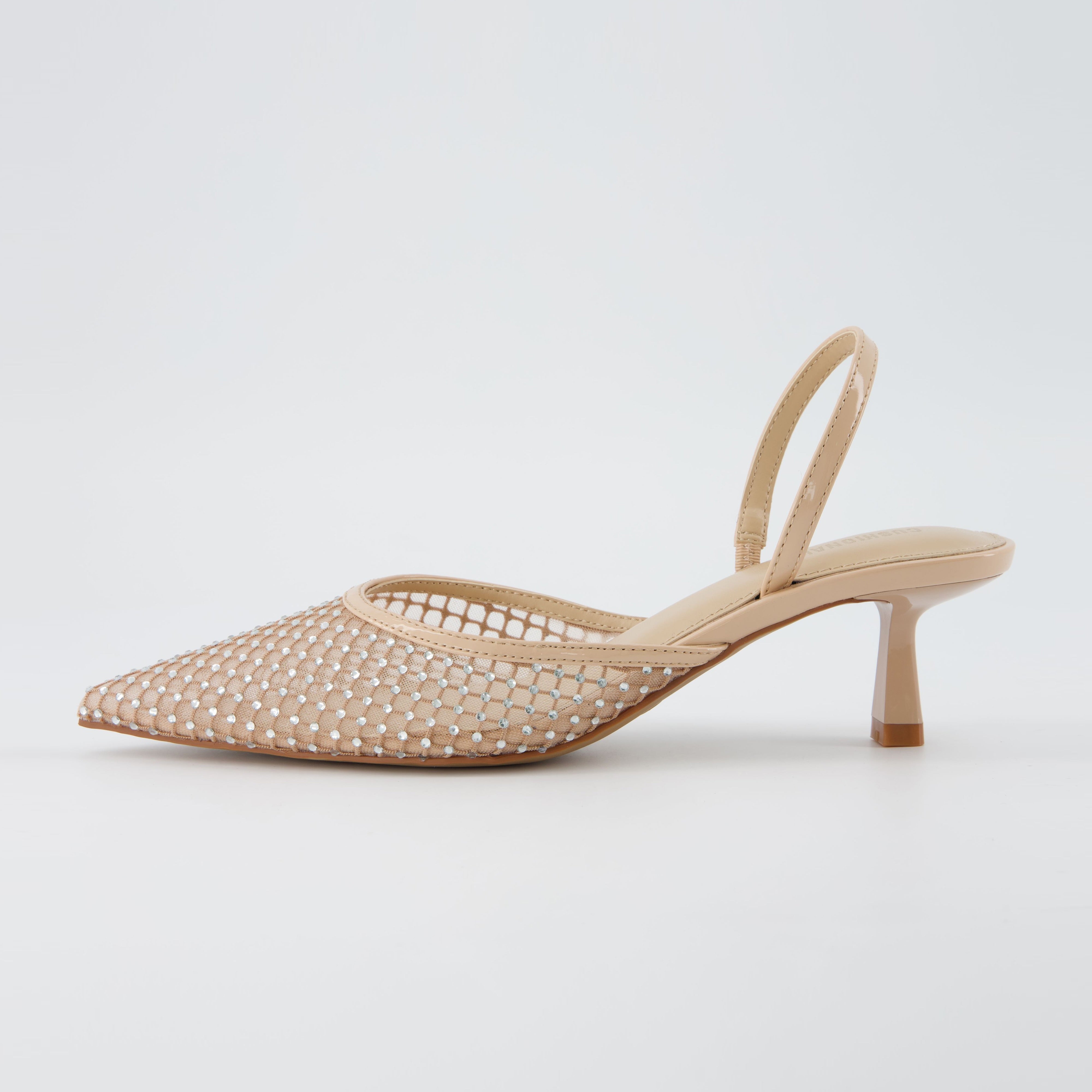 Affair Mesh Slingback Pump Nude