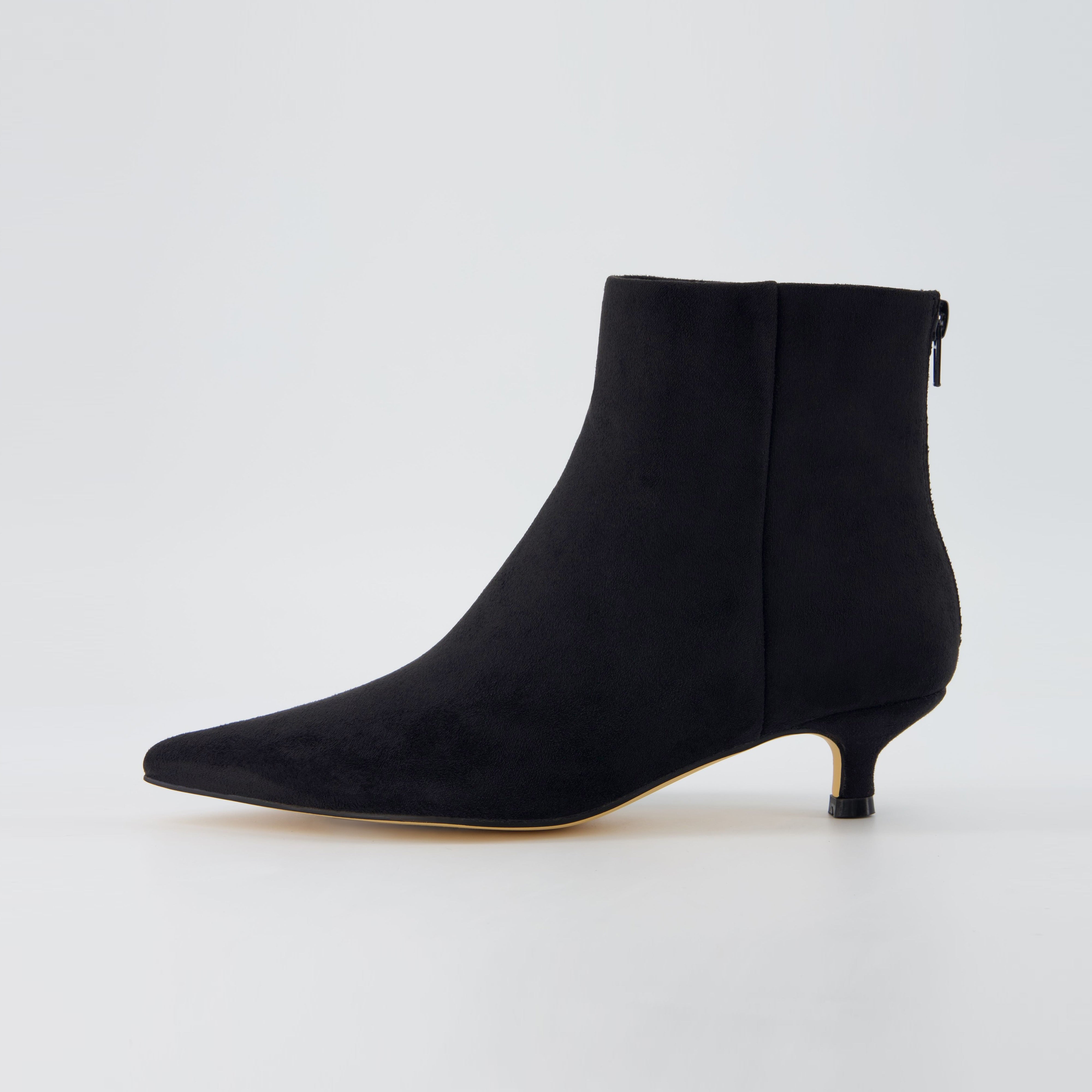 Barbie Kitten Heel Bootie Black Suede