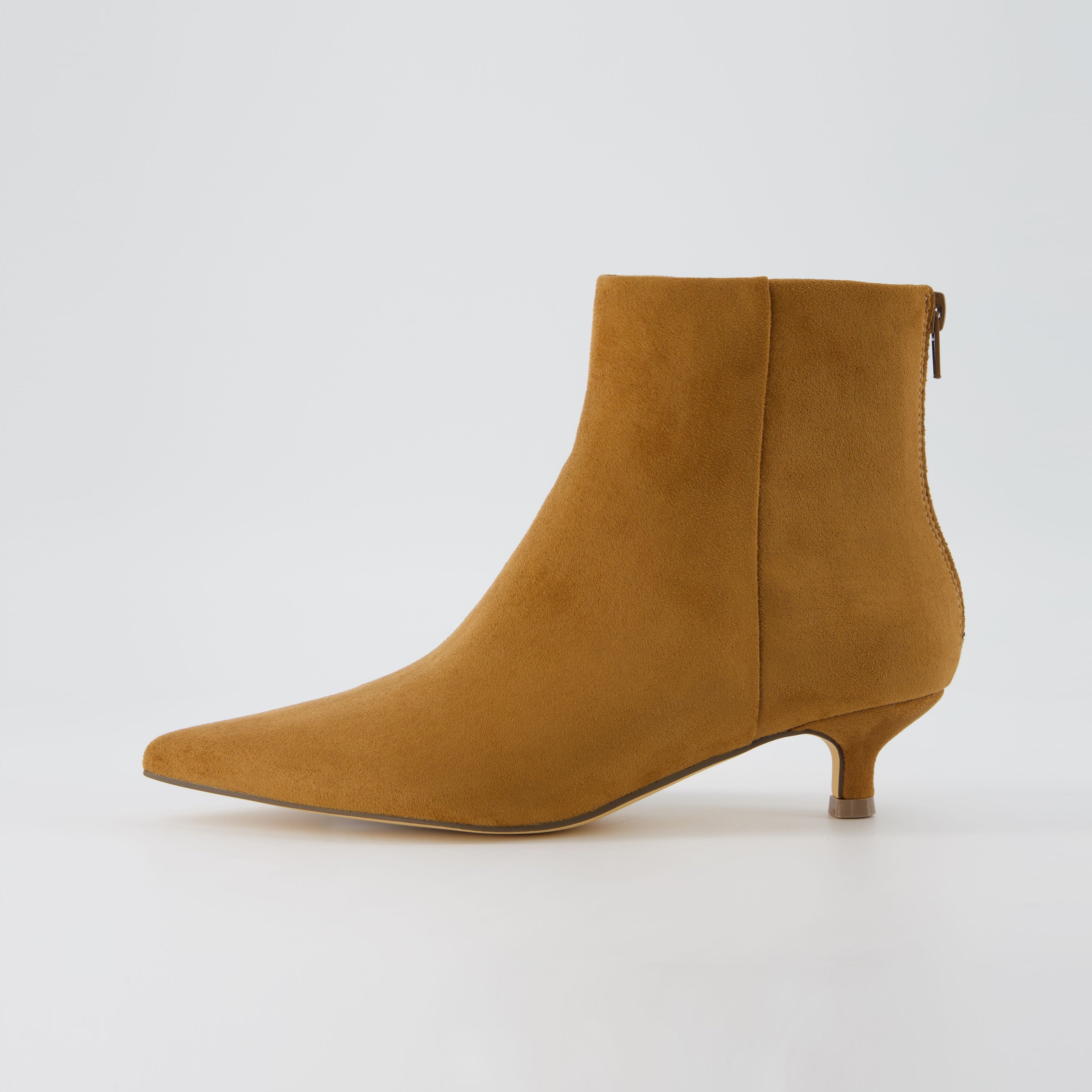 Barbie Kitten Heel Bootie Chestnut Suede