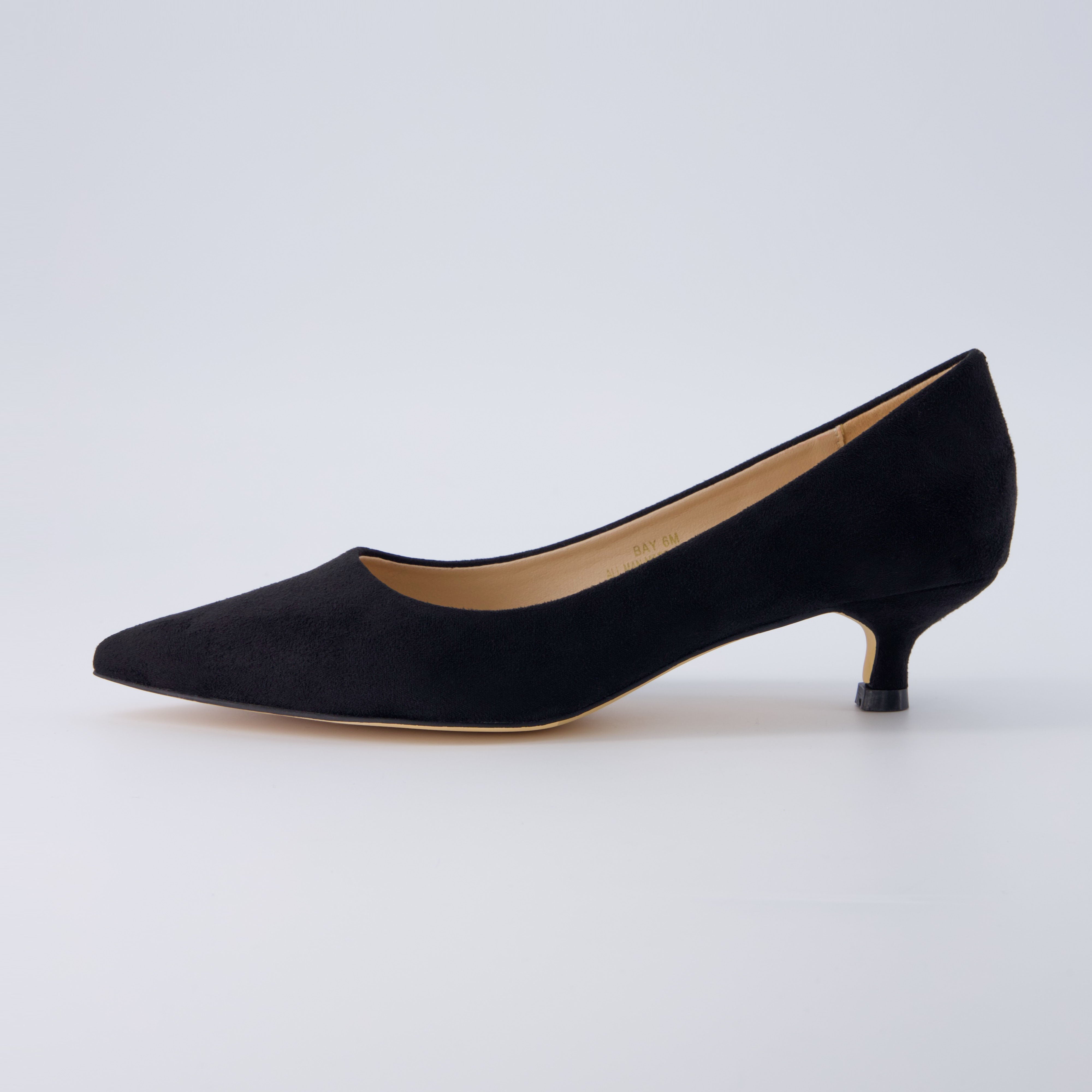 Bay Kitten Heel Pump Black Suede