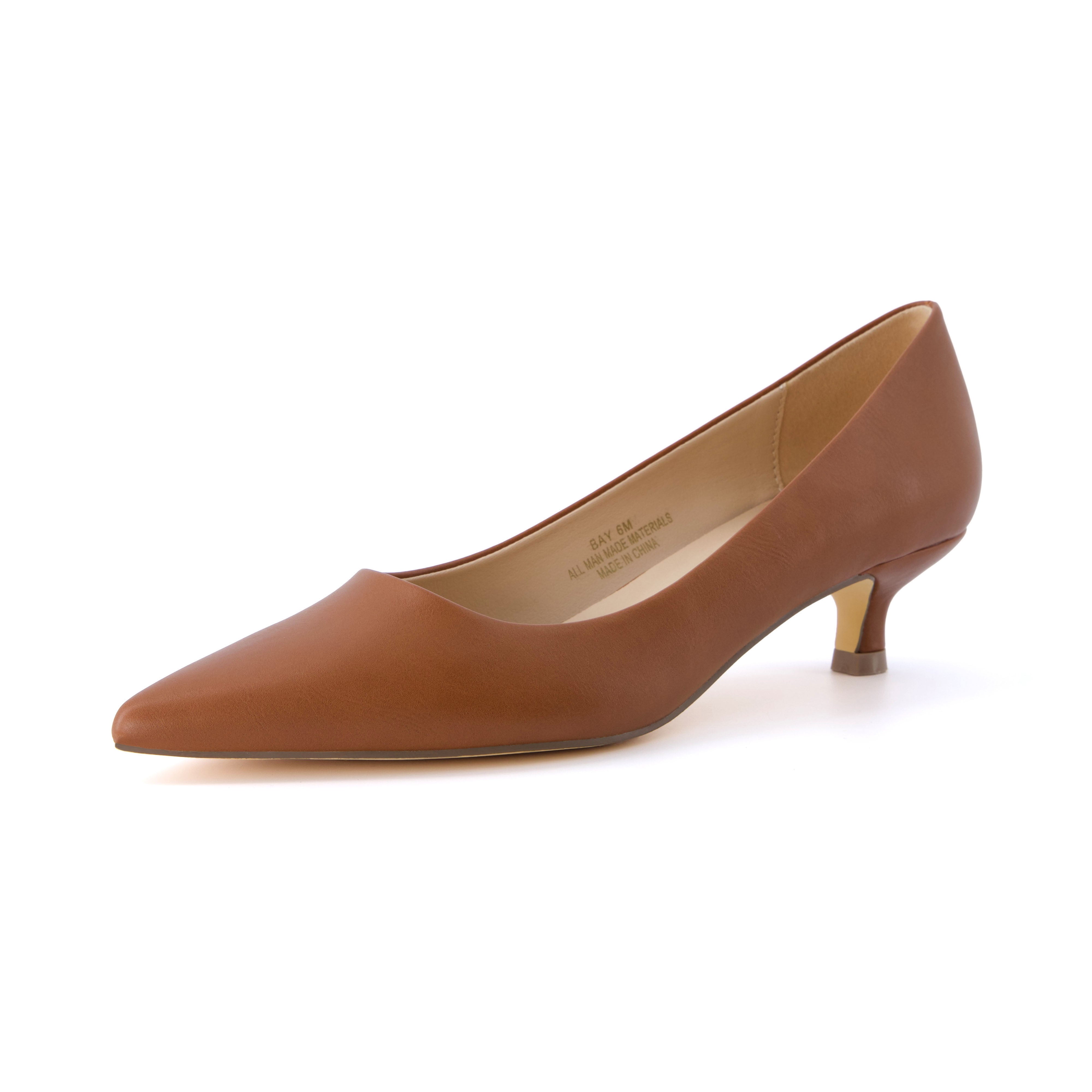 Bay Kitten Heel Pump Cognac