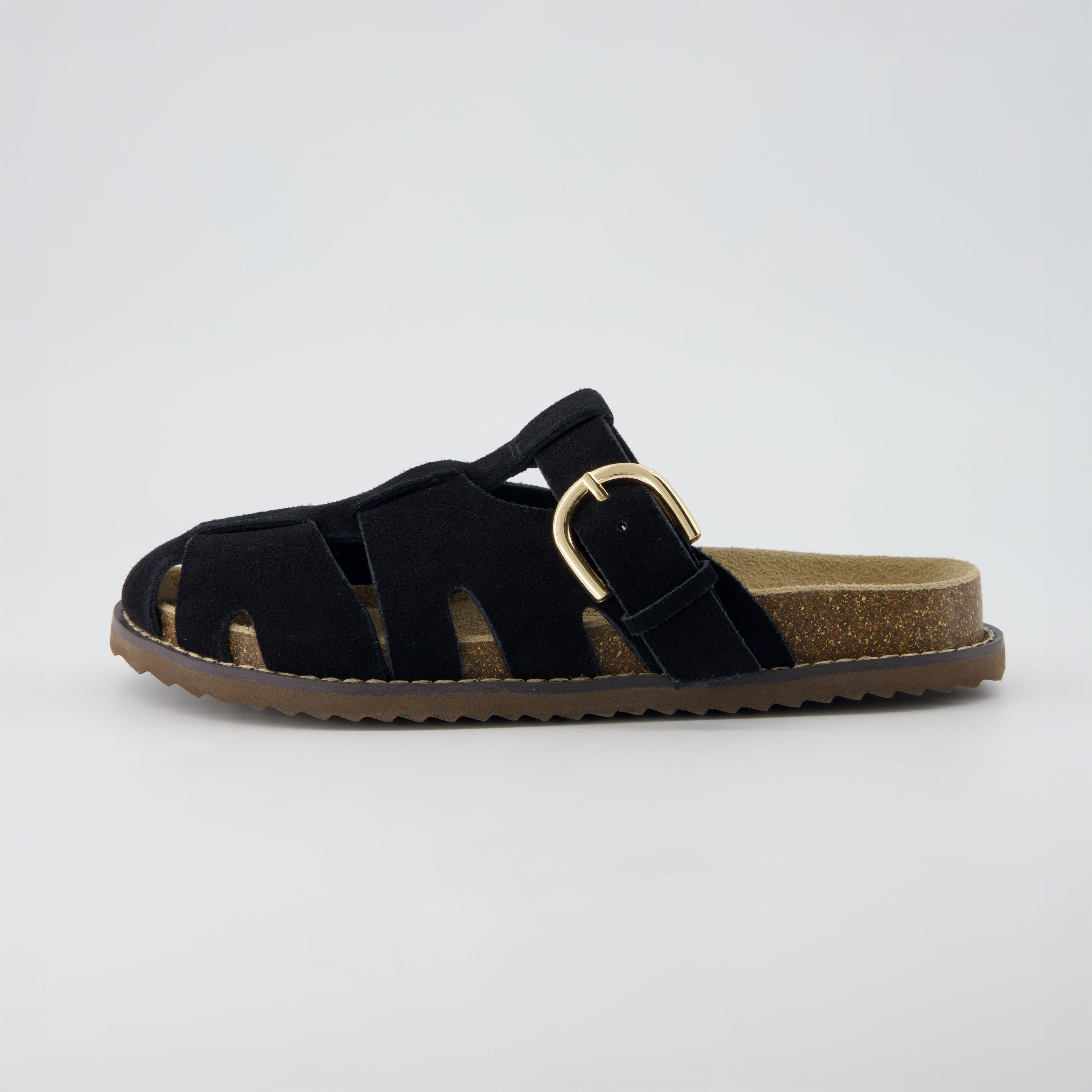 Benson Suede Clogs Black