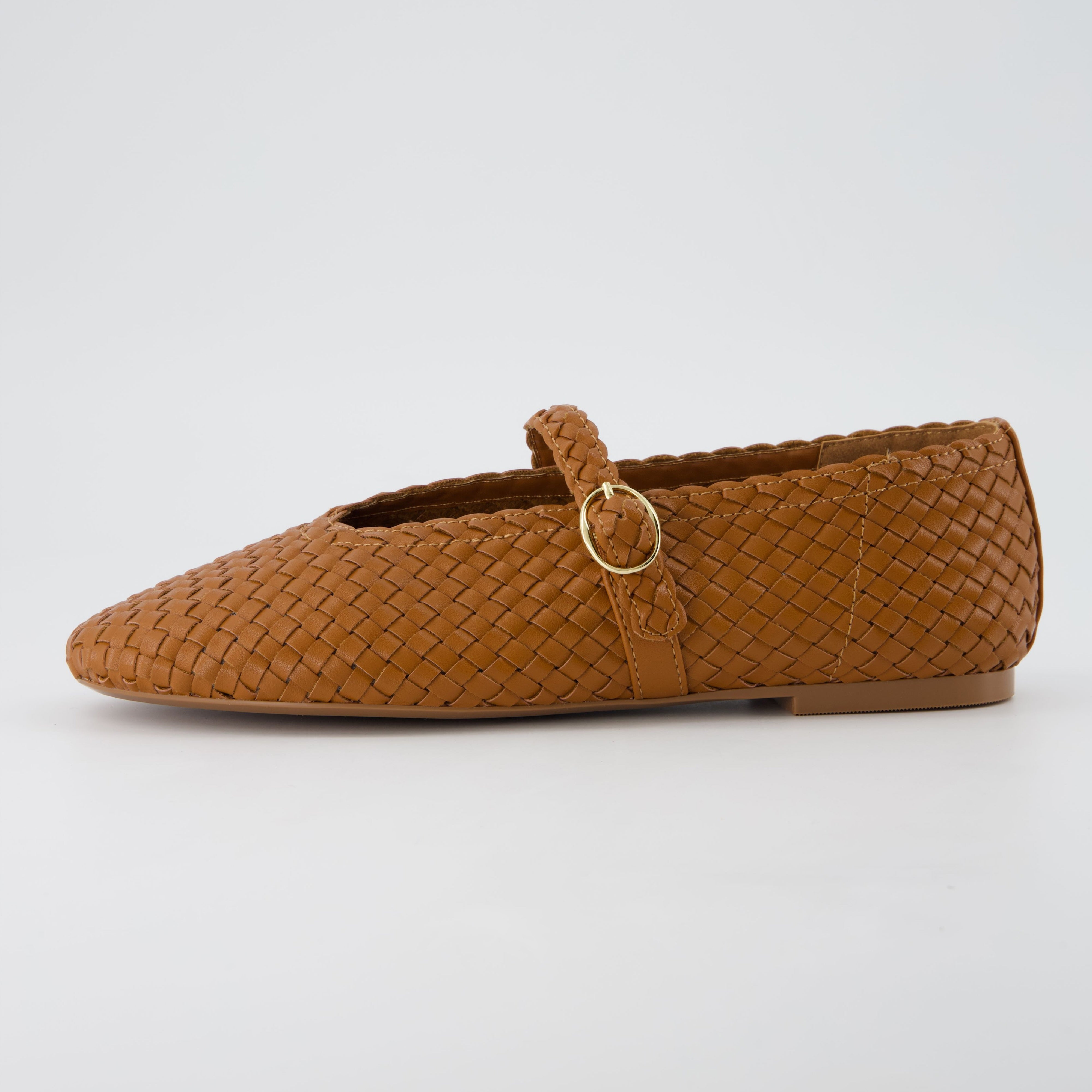 Bistro Woven Mary Jane Cognac