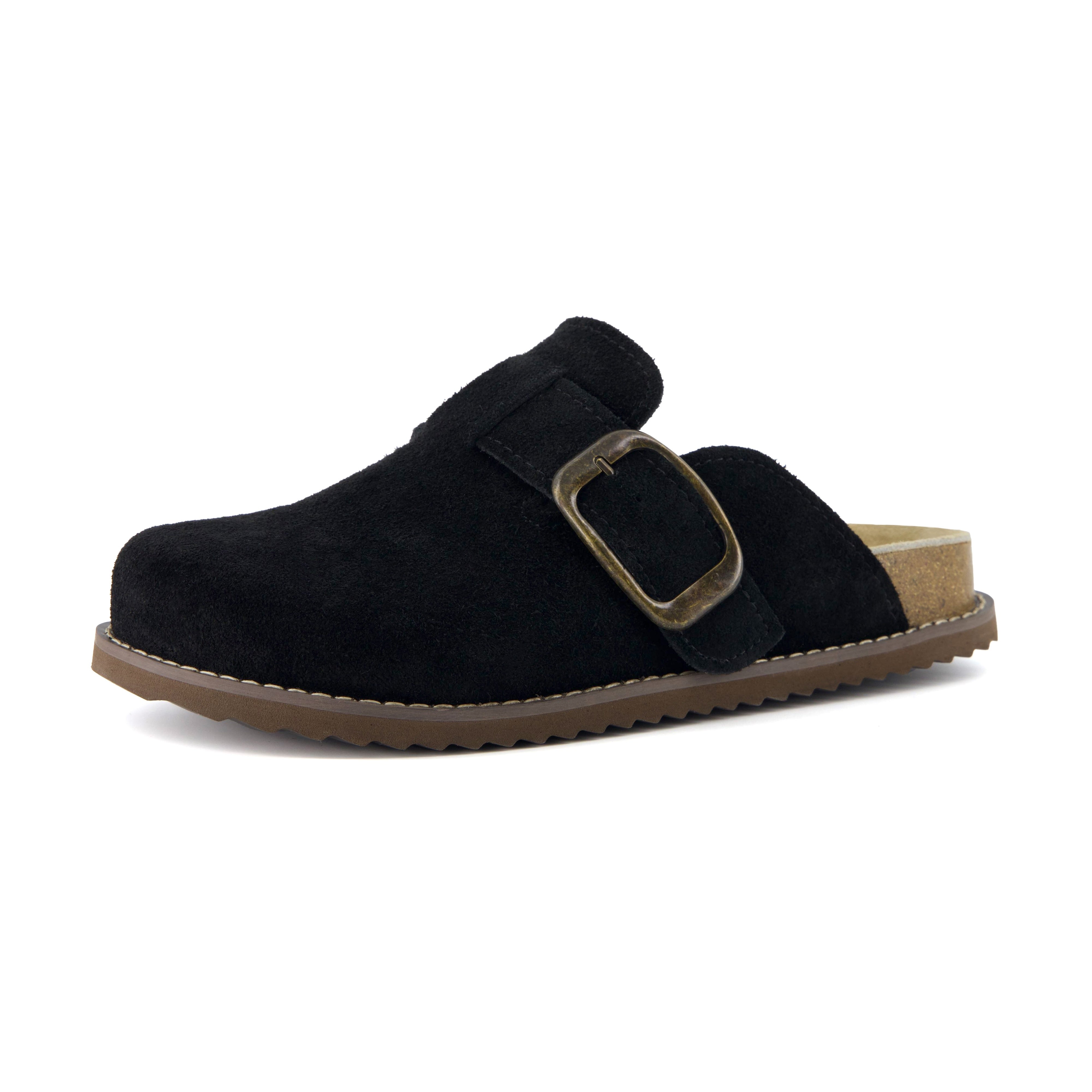 Blain Suede Slip-On Clogs Black