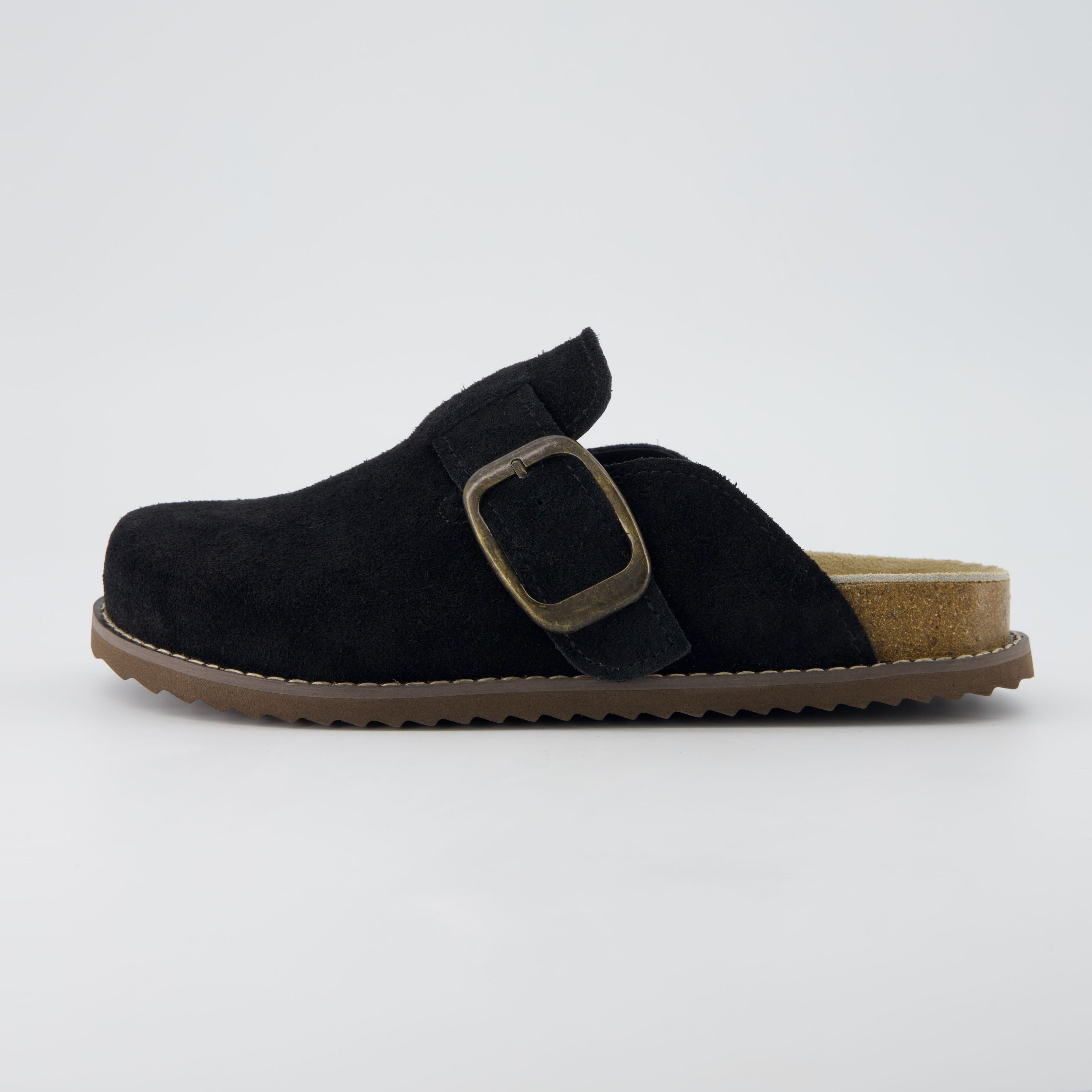 Blain Suede Slip-On Clogs Black