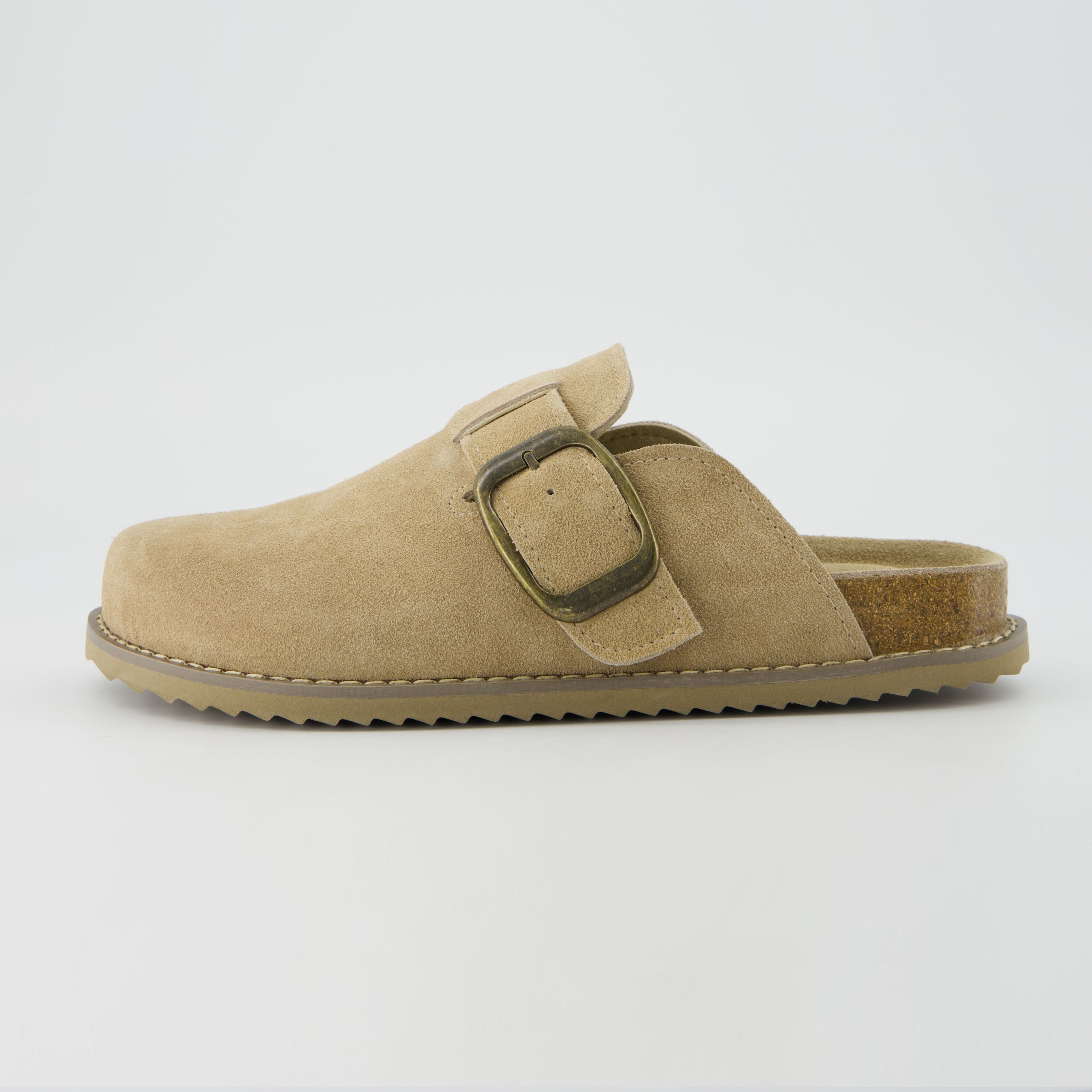 Blain Suede Slip-On Clogs Biscuit